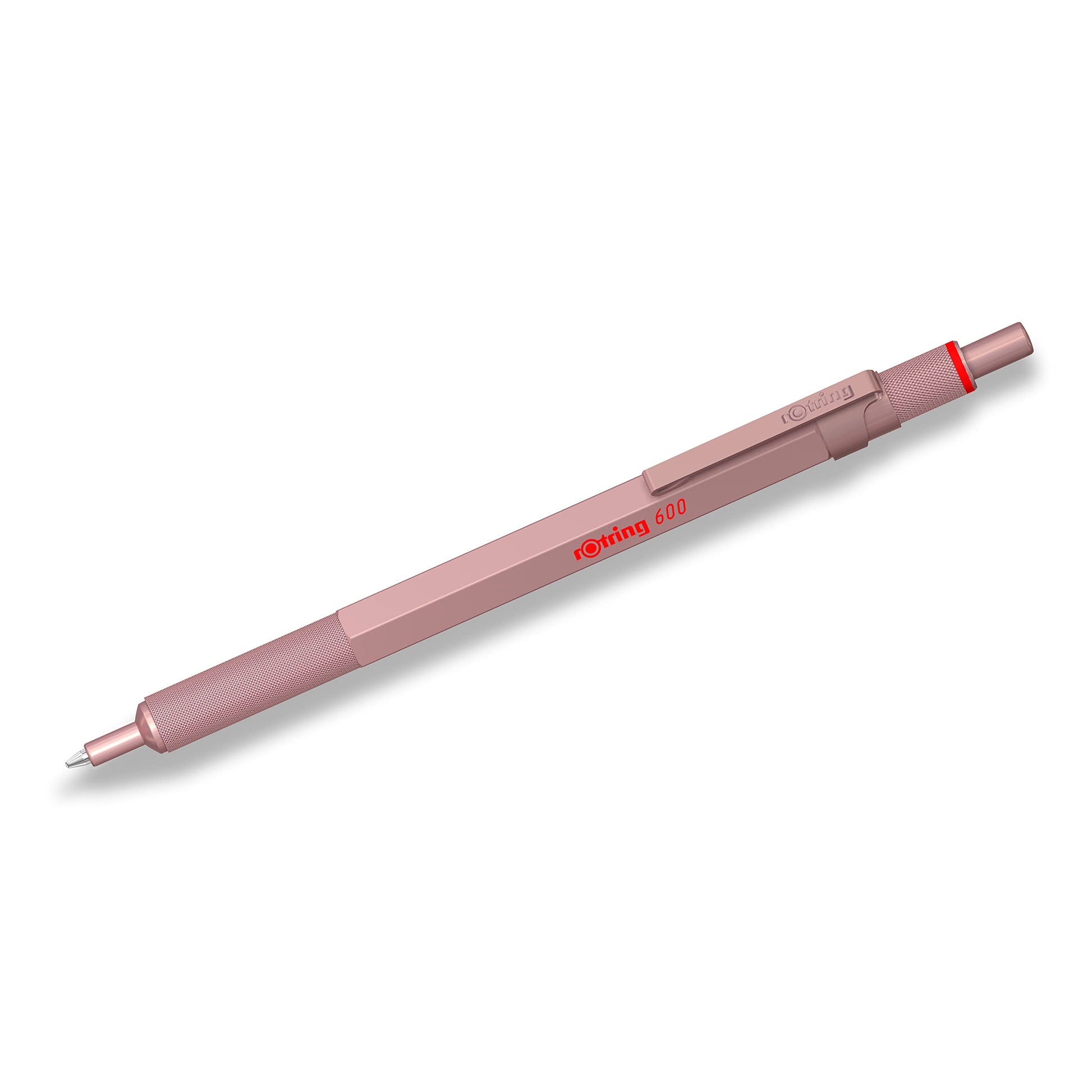 Rotring 600 Metallic Ballpoint Pen Medium Point Black Ink Rose Gold Barrel Refillable 1 Count