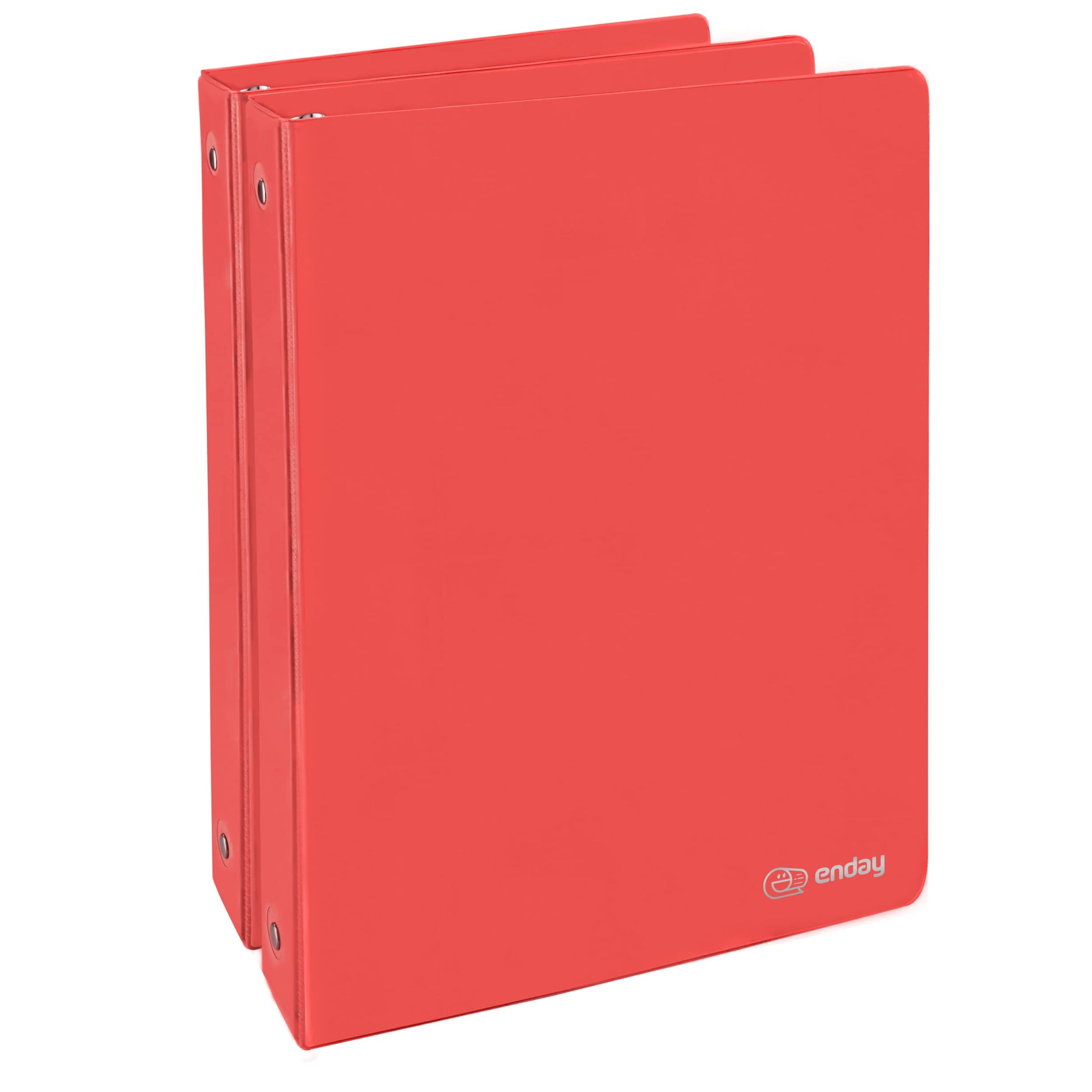 1 Inch 3 Ring Binder 1” Binder Red Clear View Cover with 2 Inside Pockets, Colored School Supplies