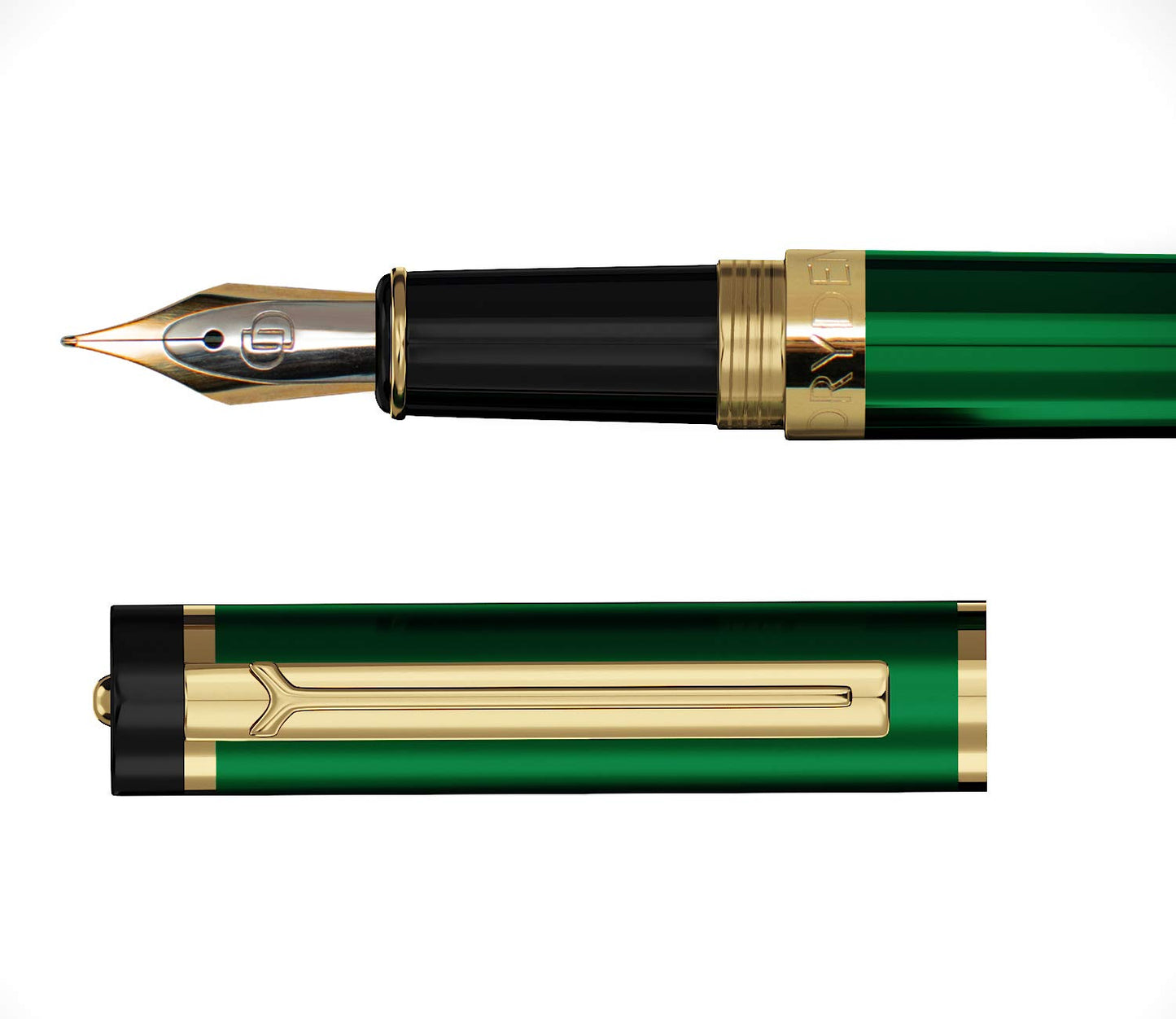 Dryden Designs Fountain Pen - Medium and Fine Nibs | Includes 24 Ink Cartridges and Ink Refill