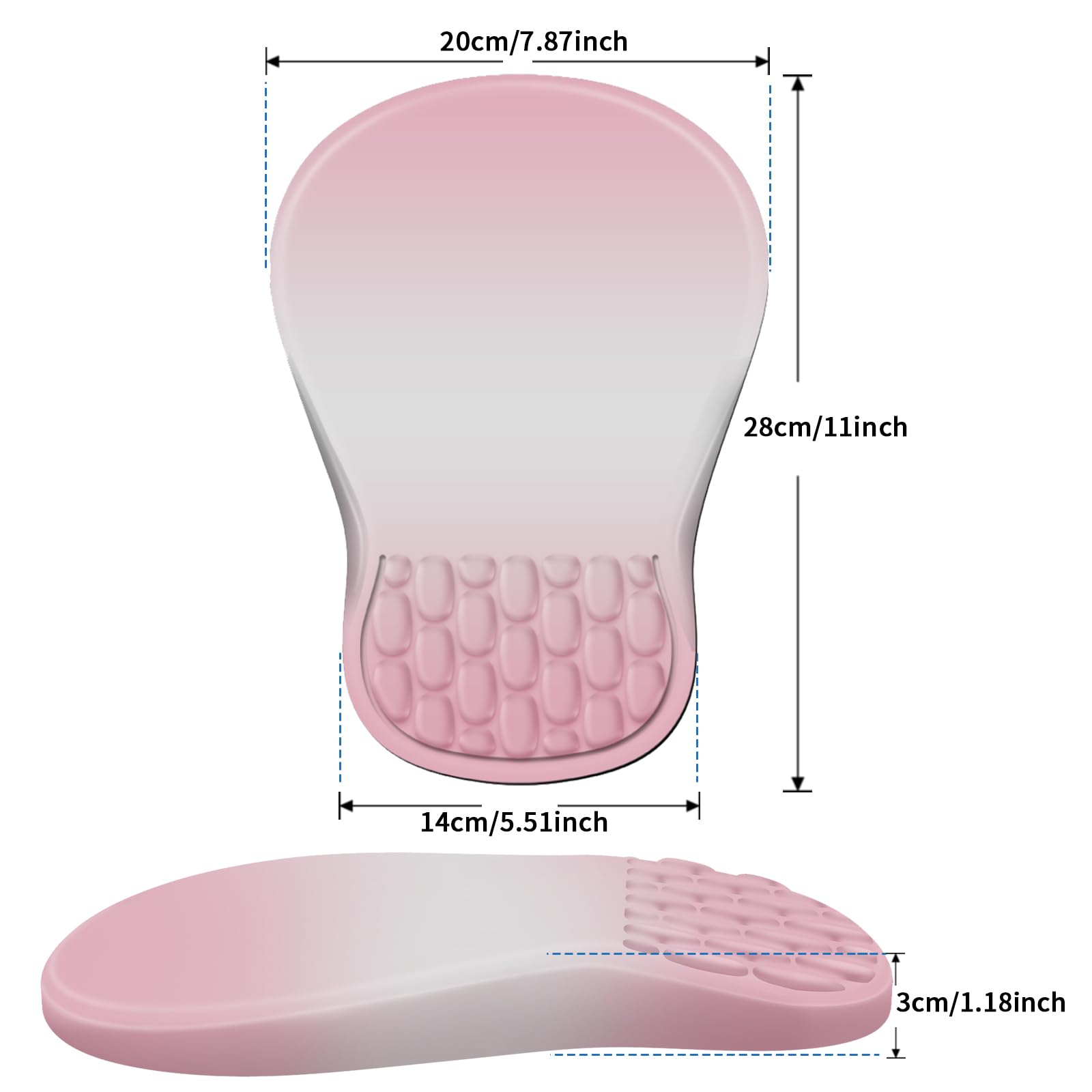 YIWEI Ergonomic Mouse Pad with Wrist Rest for Carpal Tunnel Pain Relief