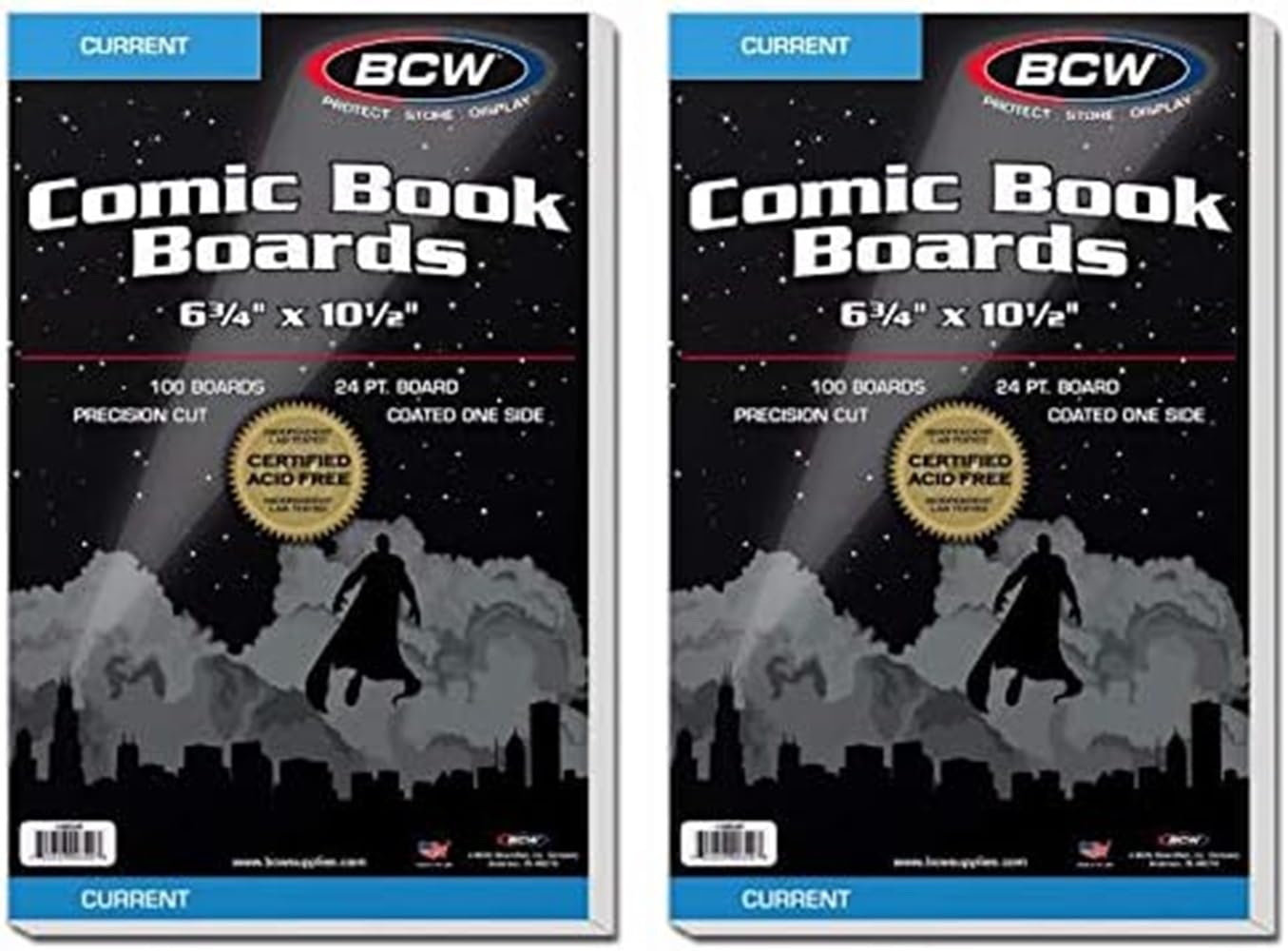 BCW Current Comic Book Backing Boards - 200 Pack | 24 pt., Coated, Buffered with 3% Calcium