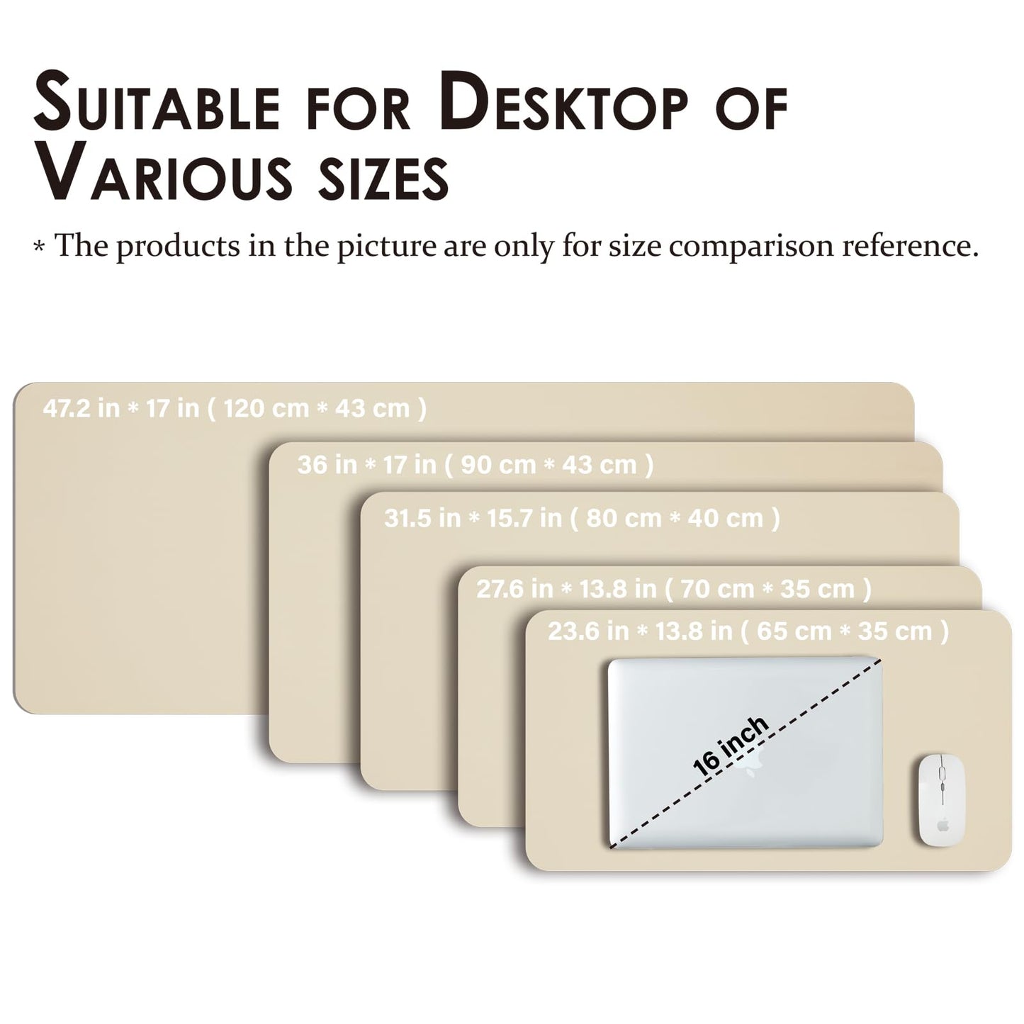 Large Desk Mat - 47.2"x 17" Non-Slip PU Desk Pad for Office and Home - Ideal for Large Mouse Pad