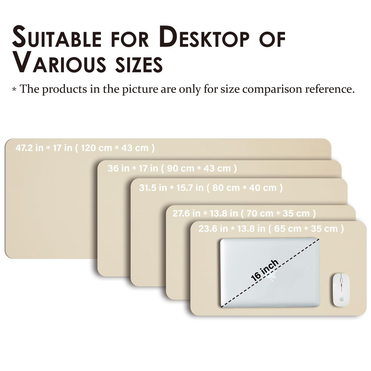 Large Desk Mat - 47.2"x 17" Non-Slip PU Desk Pad for Office and Home - Ideal for Large Mouse Pad
