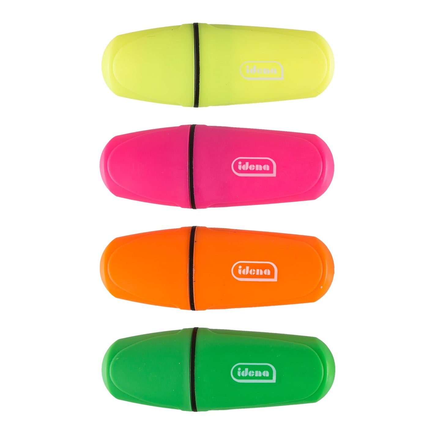 Idena 12081 Mini Highlighter in 4 Colours Yellow, Pink, Orange and Green