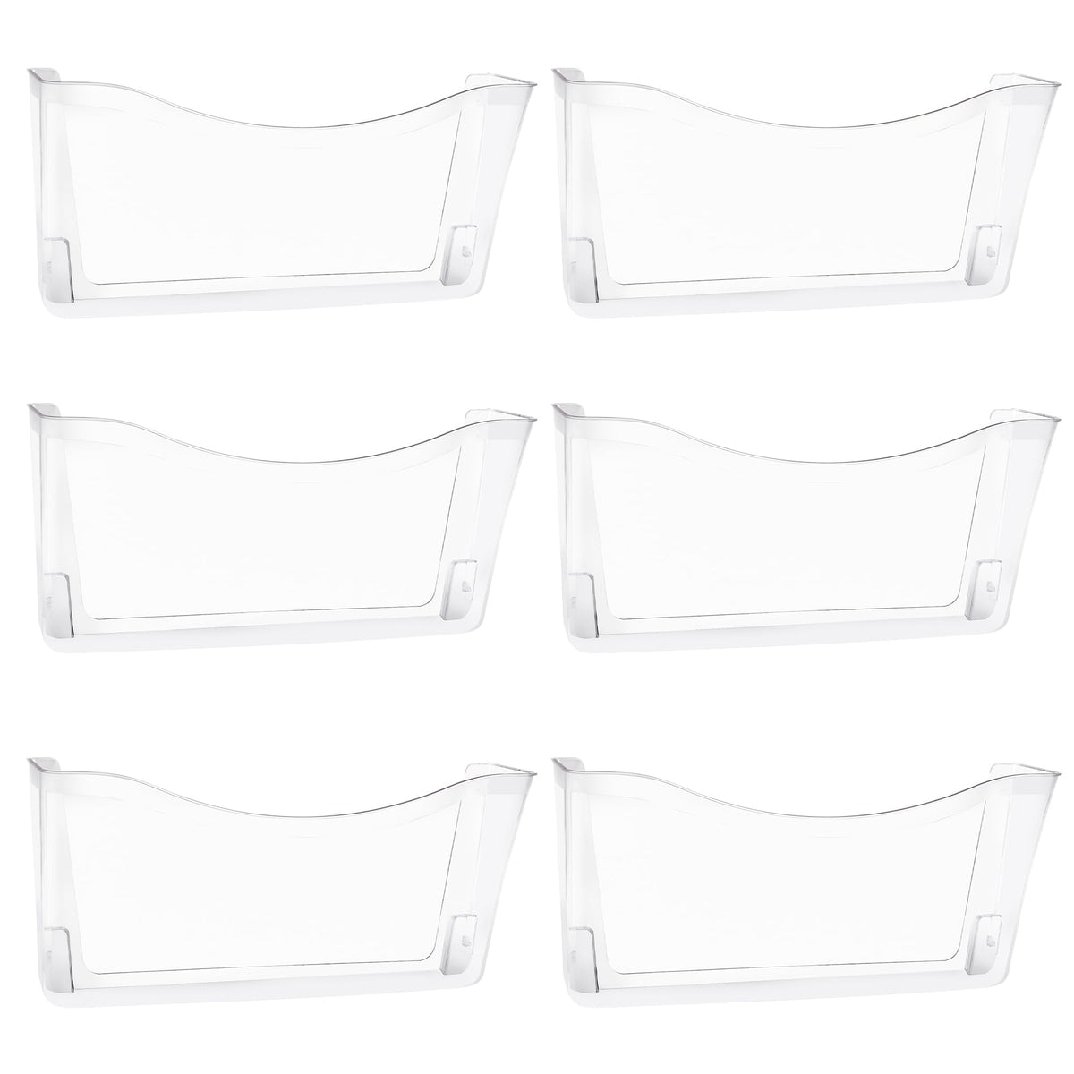 EASEPRES 6 Pack Clear Single Pocket Hanging File Organizer, Plastic Wall Mount Paper Mails