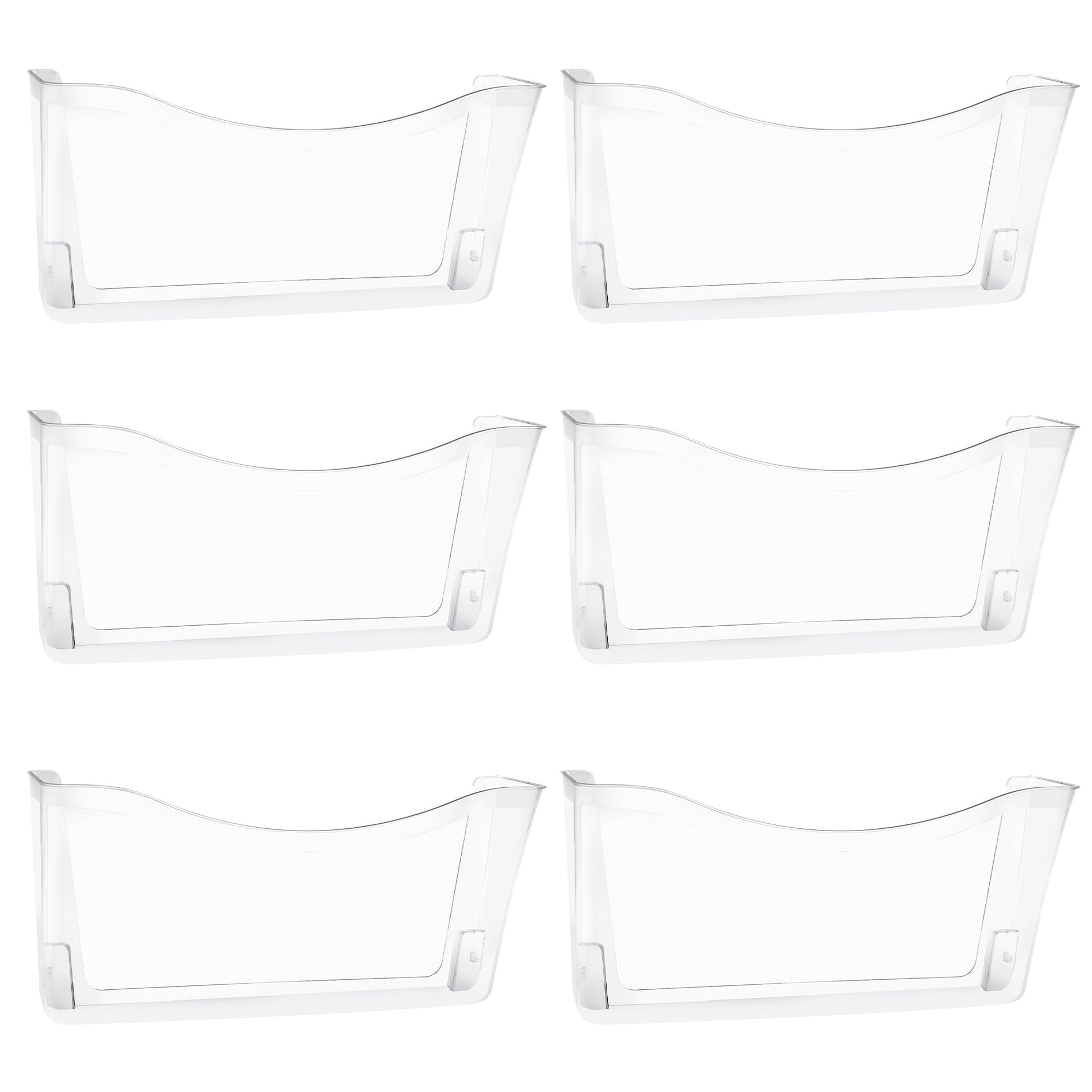 EASEPRES 6 Pack Clear Single Pocket Hanging File Organizer, Plastic Wall Mount Paper Mails