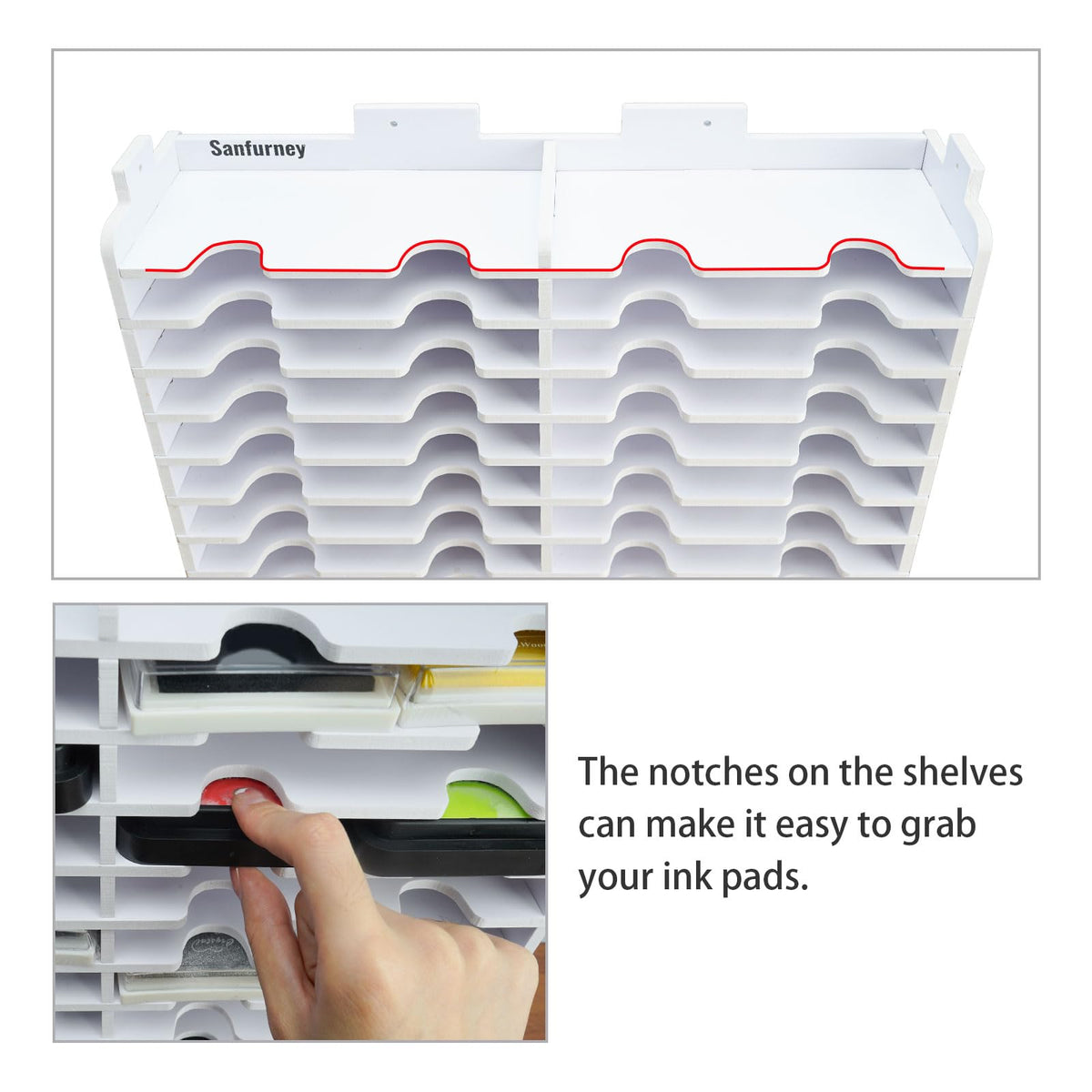 SANFURNEY 24 Slots Ink Pad Storage Holder