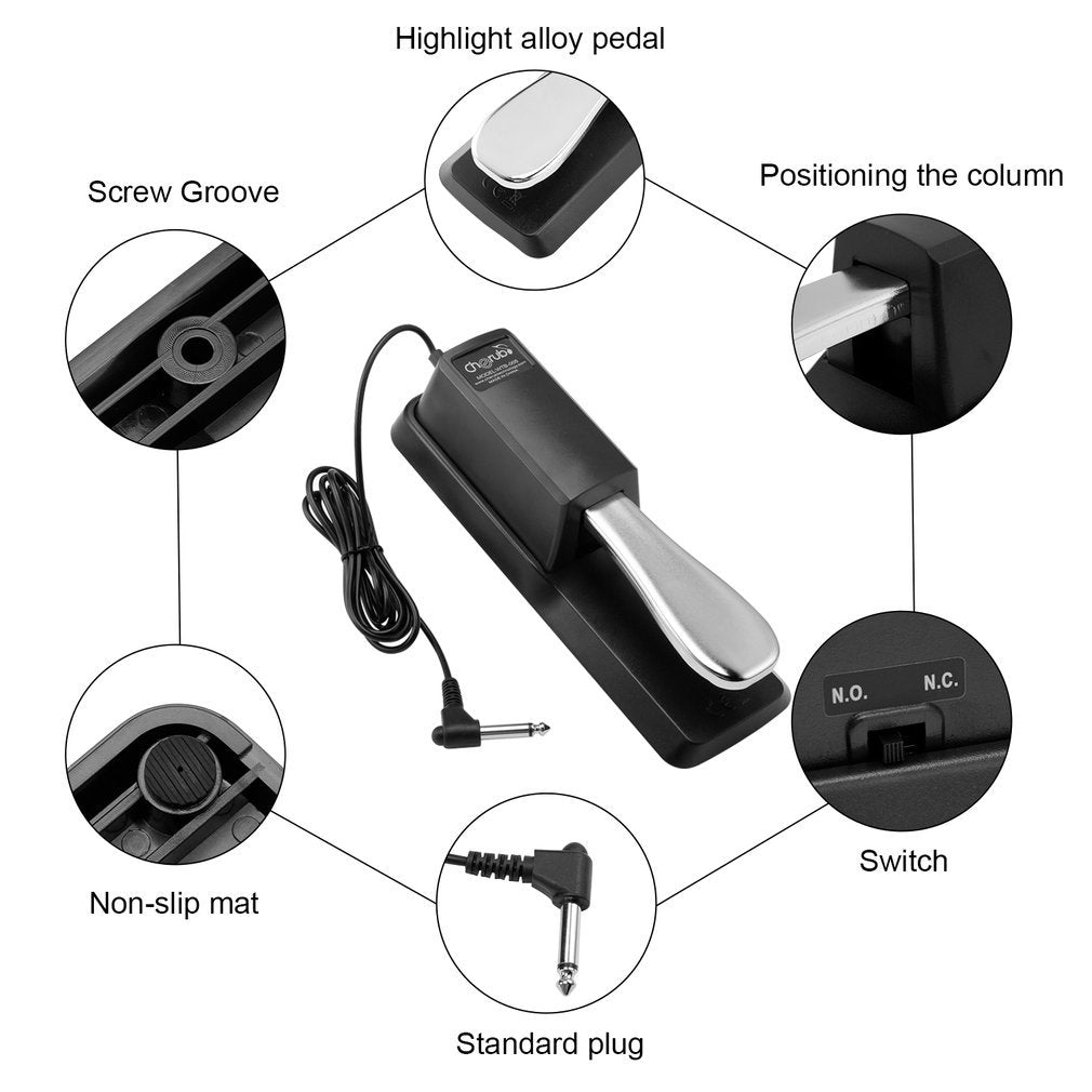 Sustain Pedal for Yamaha Roland Casio Korg Nord Kurzweil Hammond Alesis Moog Ensoniq Behringer