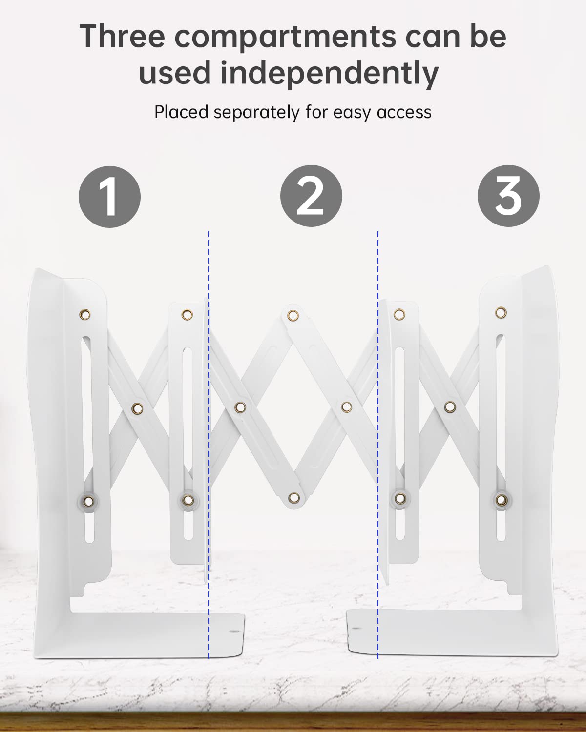 Honagu Adjustable Bookends, Metal Book Ends for Shelves Heavy Book