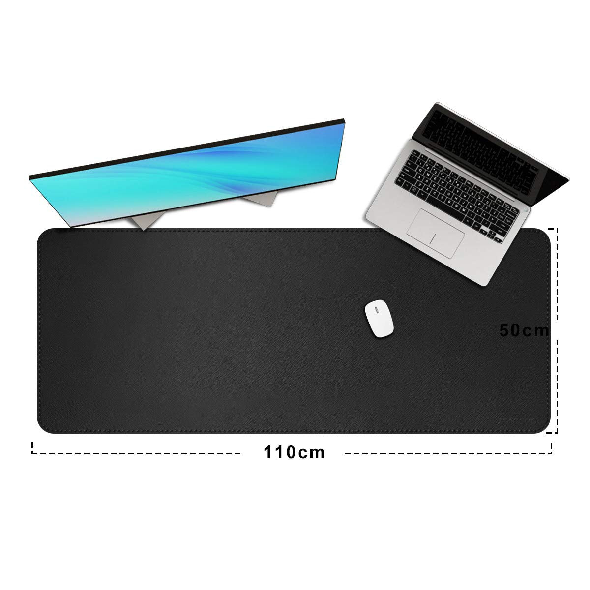 ZORESYN XXL PU Leather Desk Mat, 43.3"x19.7", Black