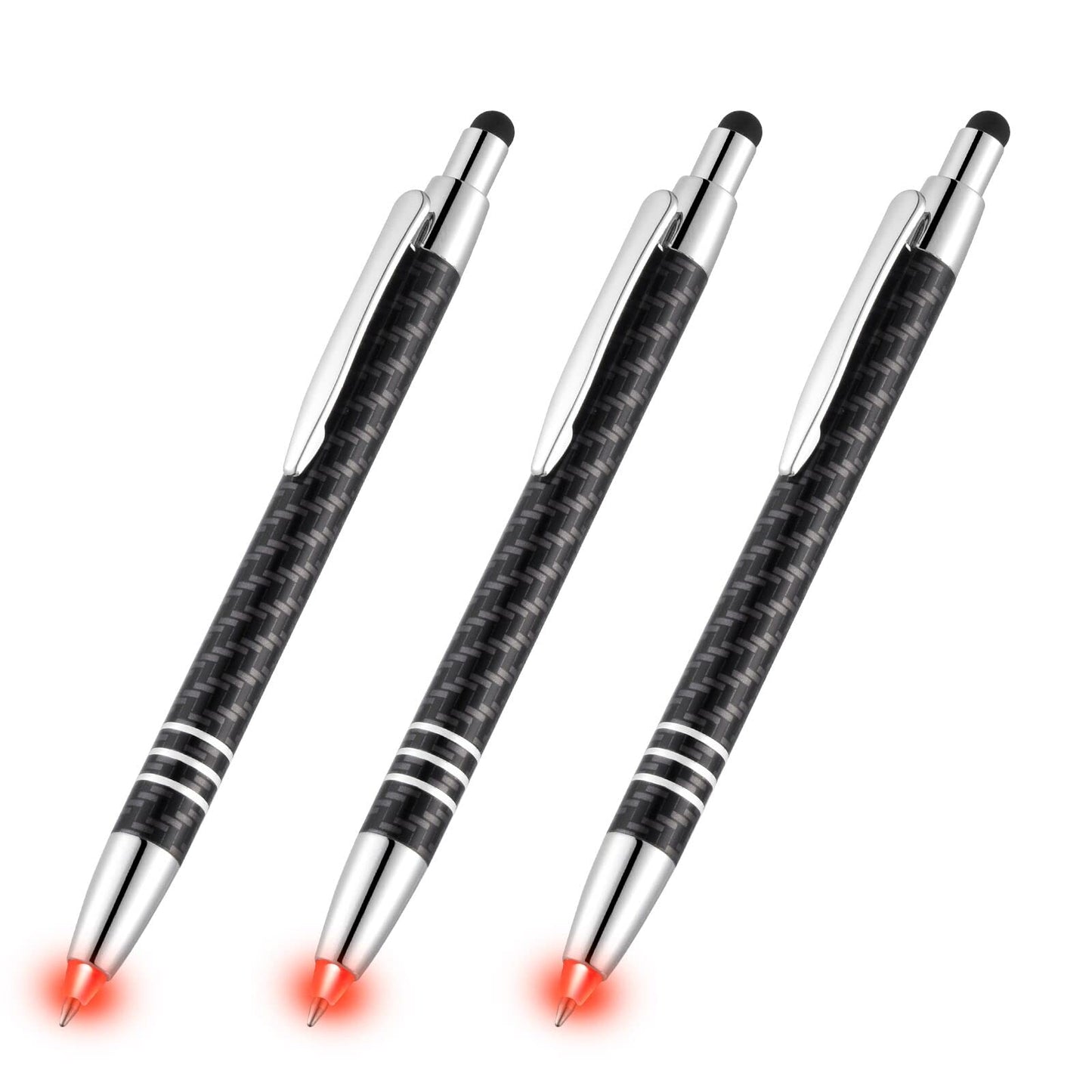 Lighted Tip Pen with Stylus 3-in-1 - LED Penlight Light Up Pen Light Ballpoint Pen with Light for