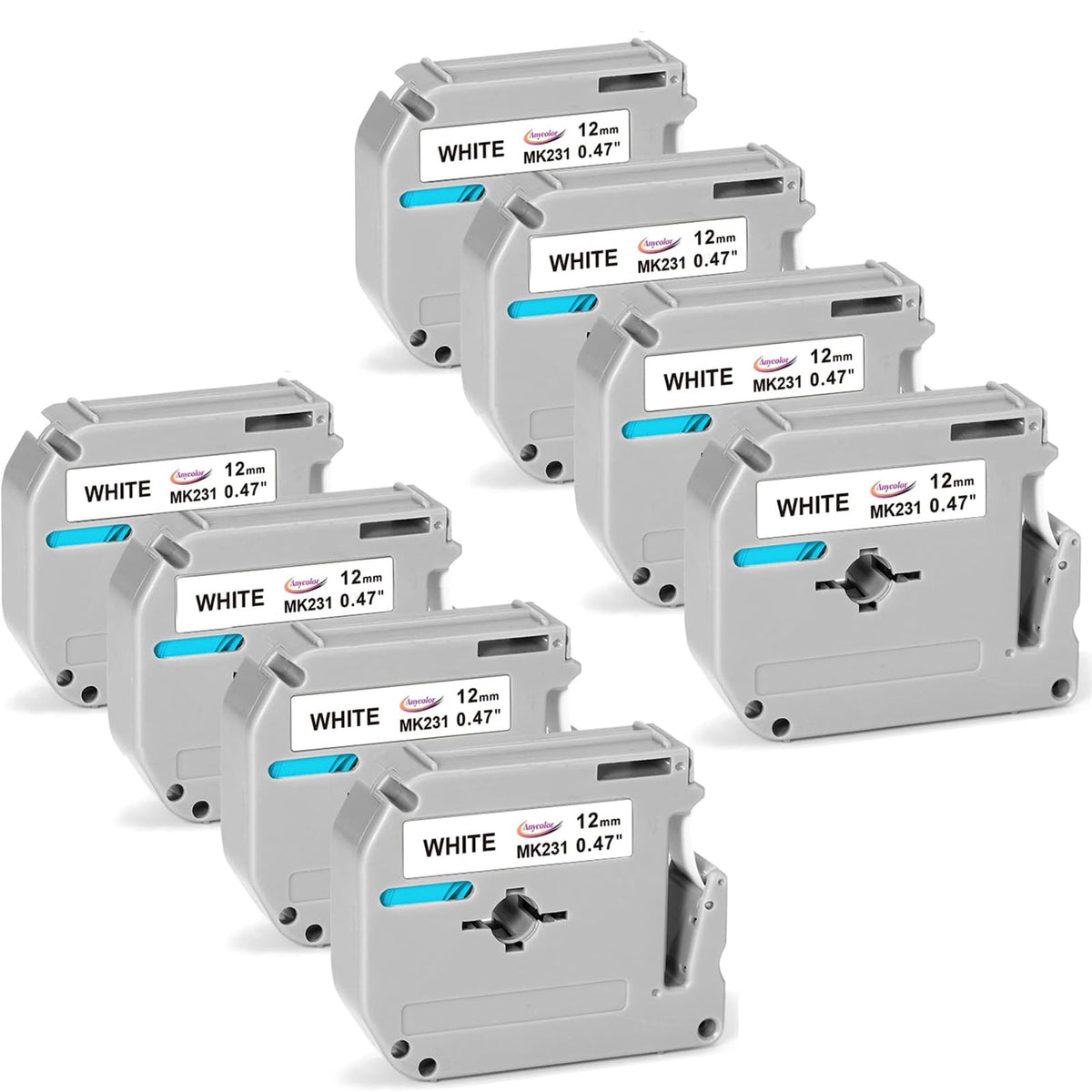 Anycolor 8-Pack M-K231 Label Tape Replacement for Brother P Touch M Tape