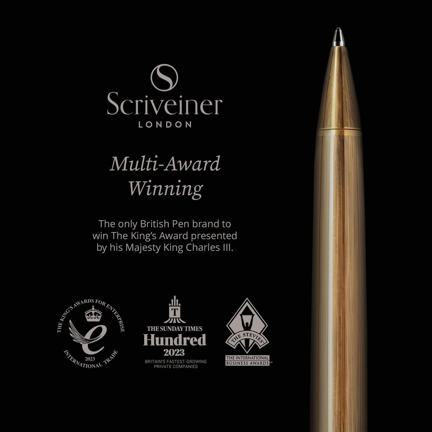Scriveiner Bronze Ballpoint Pen - Stunning Luxury Pen, Schmidt Black Refill, Best Ball Pen Gift Set