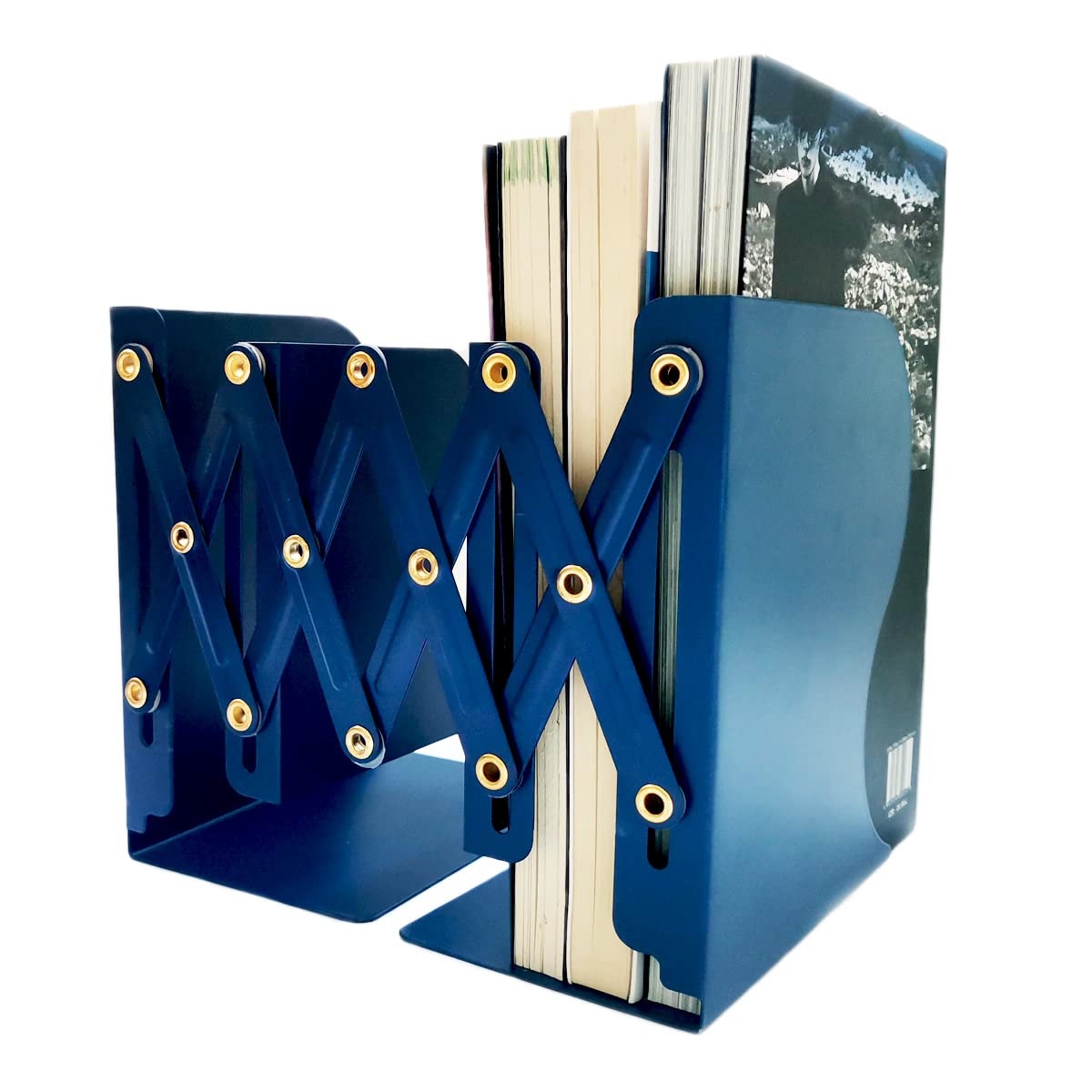 Metal Bookends for Heavy Books, Sturdy Book Stopper to Hold Books Heavy Duty, Adjustable Book Ends