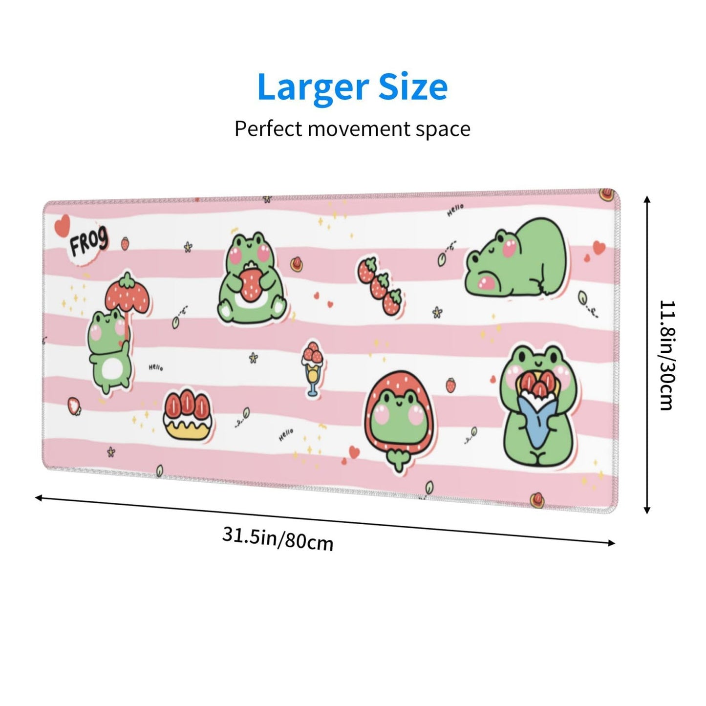 Cute Frog Mouse Pad XL Large Mousepad Non Slip Rubber Base Desk Mat for Laptop Computer Gaming