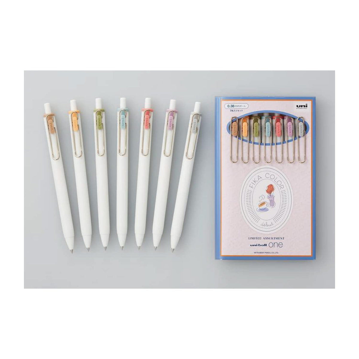 Mitsubishi Pencil UMNS38FC7C Gel Ballpoint Pen, Uni-Ball One, Fica Color, 0.38 Limited Edition, 7