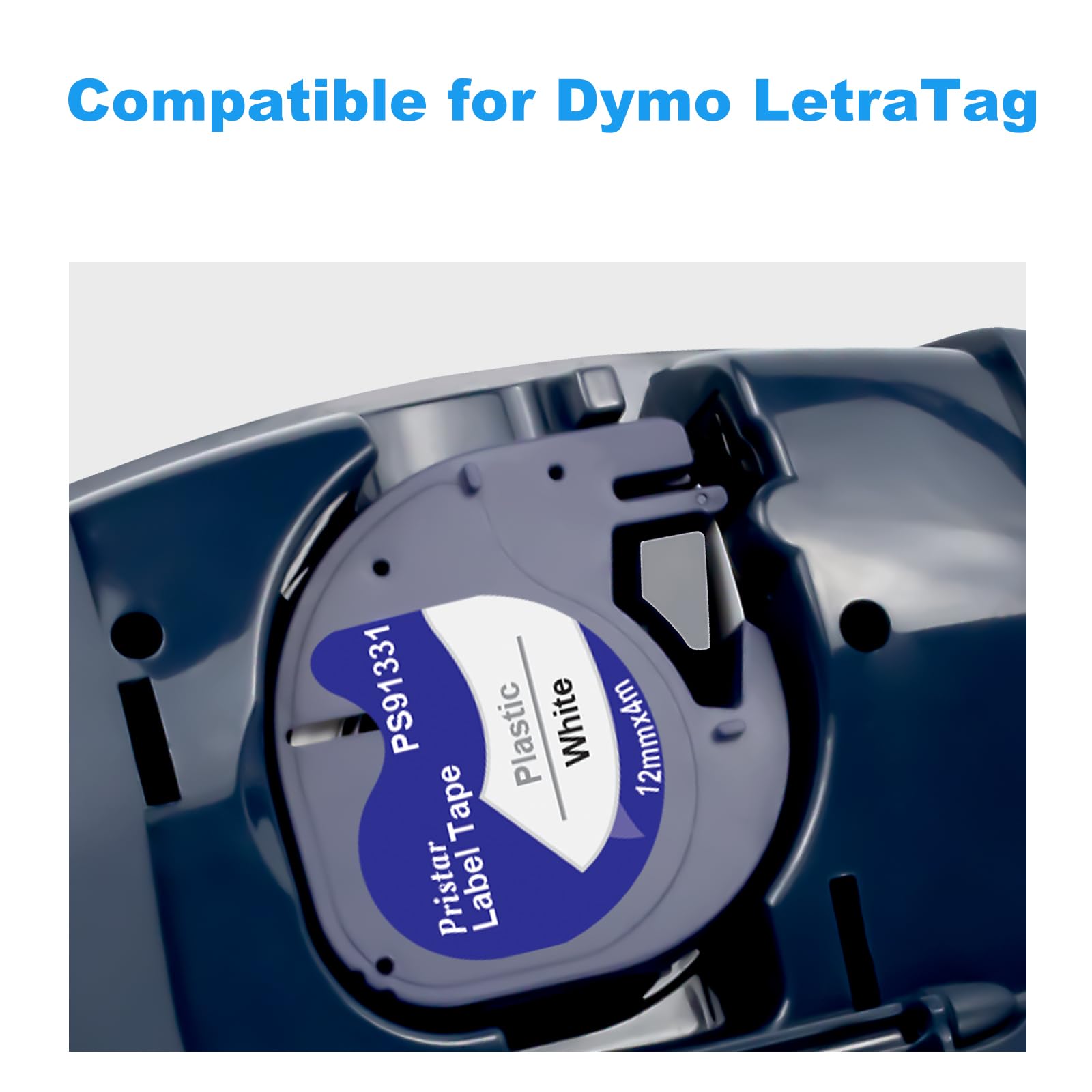 Pristar 20-Pack 91331 Replacement for DYMO LetraTag 91331 Label Tape 12mm