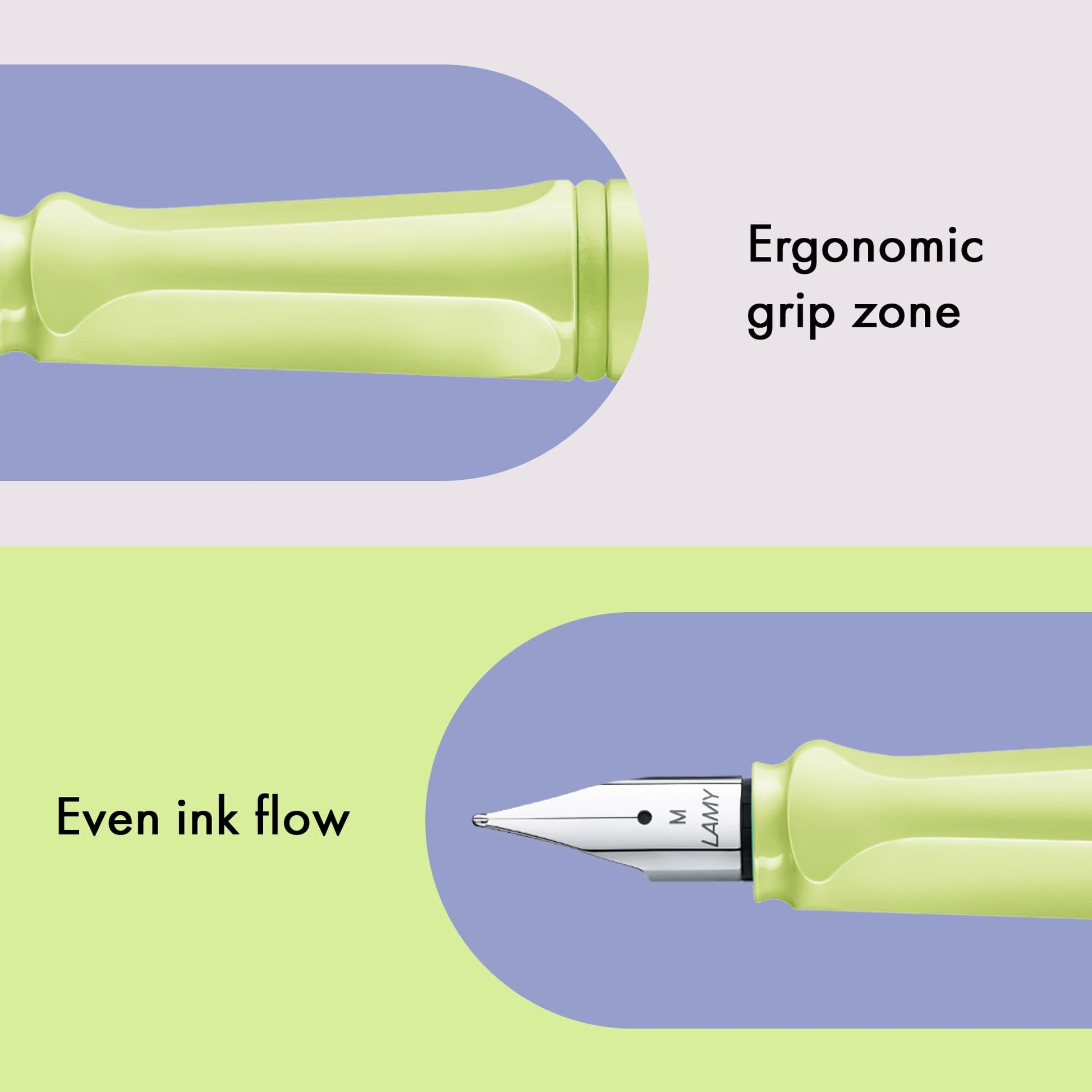 LAMY safari springgreen - Fountain Pen with ergonomic grip & polished Left-Handed steel nib (LH) in