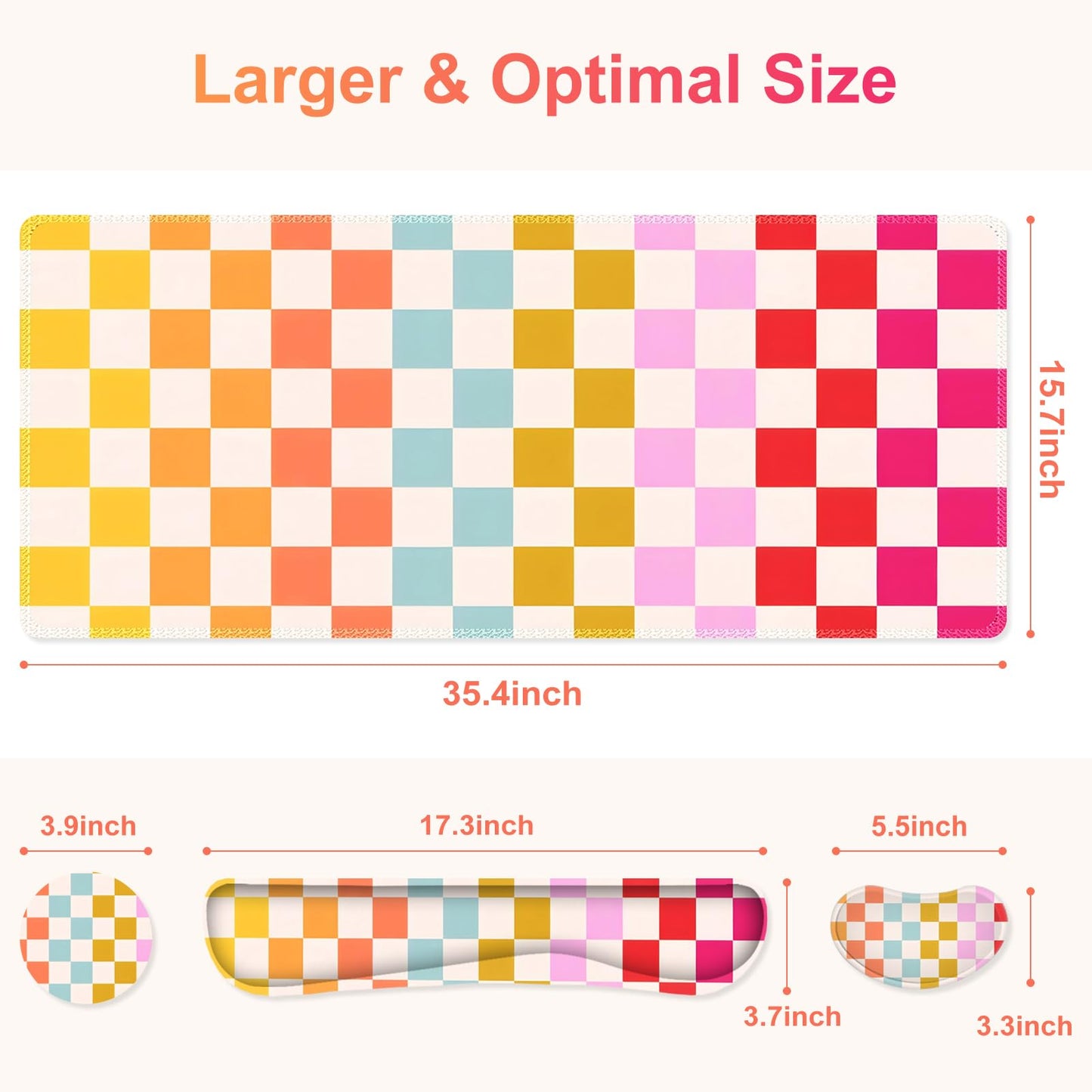 NXZGO Large Gaming Mouse Pad Set, 4 in 1 Ergonomics Keyboard Desk Mat with Memory Foam Wrist Rest
