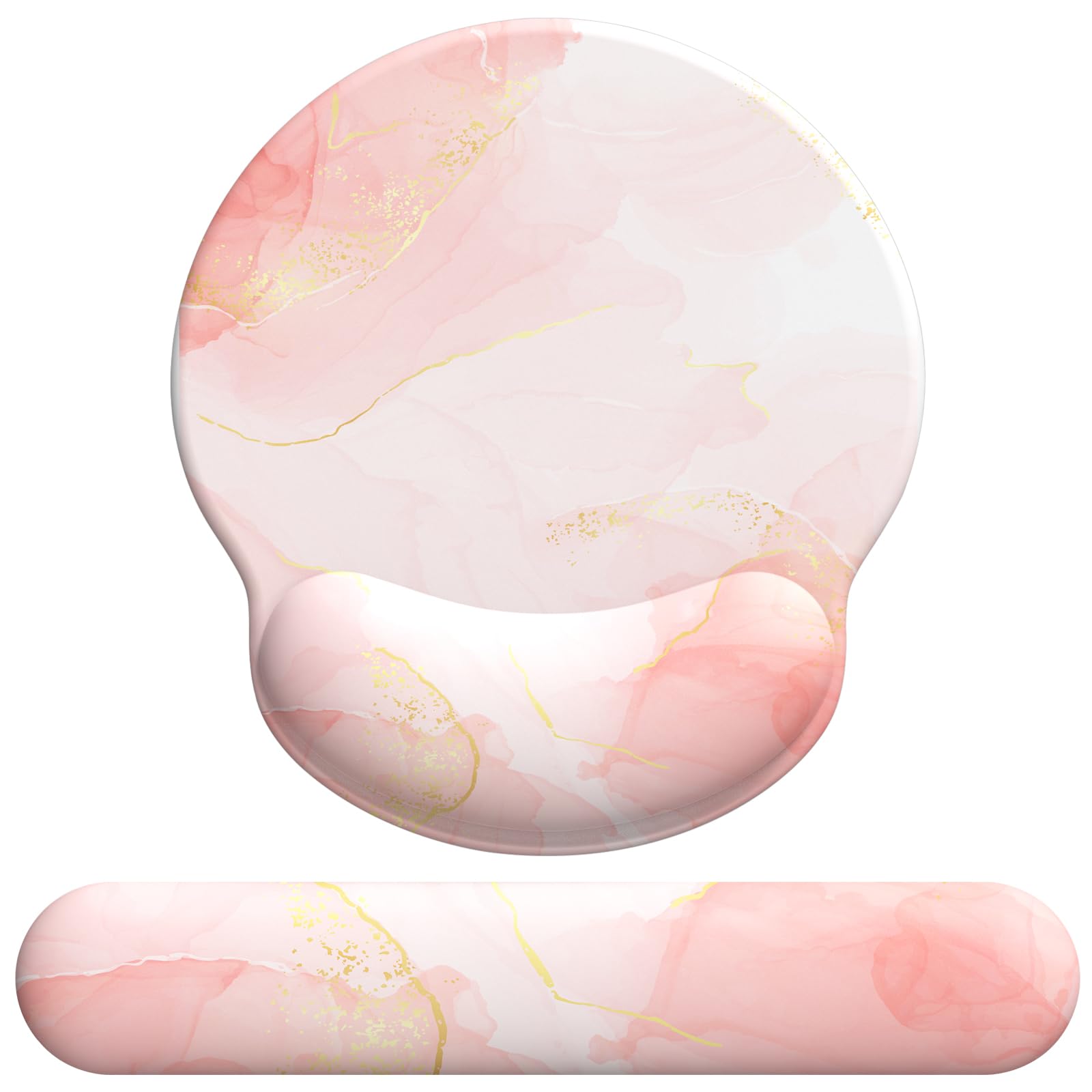 eulps Mouse Pad Wrist Support, Ergonomic Memory Foam Keyboard Wrist Pad & Gel Wrist Rest Set for