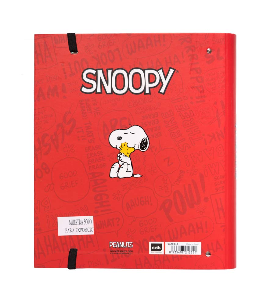 Grupo Erik 4 Ring Binder A4 - Snoopy Stationery | 10.6 x 12.6 inches - 27 x 32 cm - A4 Ring Binder