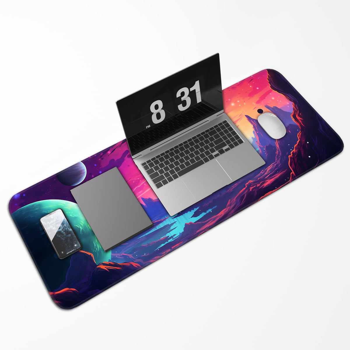 Opiuoezi Gaming Mouse Pad, Non-Slip Rubber Base, Stitched Edges, 31.5x11.8 Inch Large Mouse Pad for