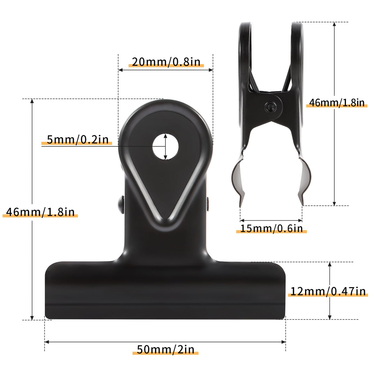 SIAMESE Bulldog Clips, 8 Pcs Binder Clips for Office & Kitchen, Multi-Purpose Binder and Food Bag