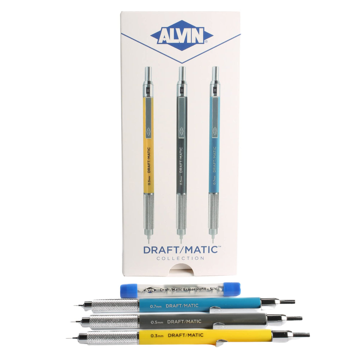 Alvin, Draft-Matic Mechanical Pencil, 3 Pack, Stainless Steel Drawing and Design Tools, Great for