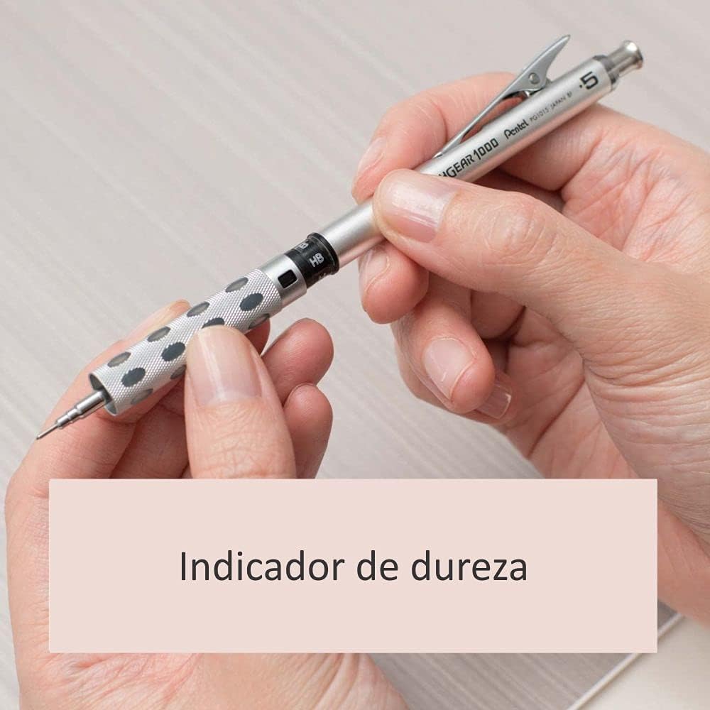 Pentel Packaged Graph Gear 1000 Automatic Drafting Pencil, 0.5mm, Grey Accents, 1 Pencil (XPG1015)