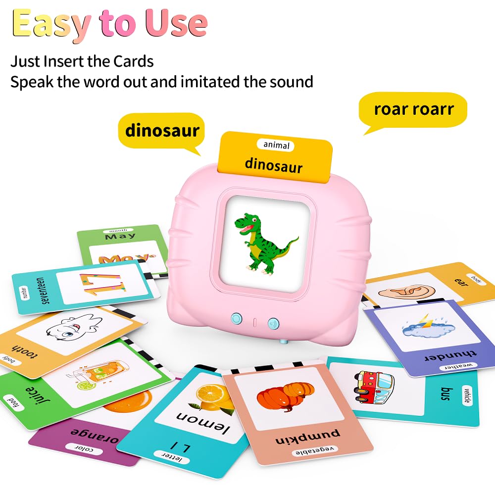 Eaever Educational Learning Toys for 3 4 5 6 Year-Old Girls - 520 Words Talking Flash Cards, Autism