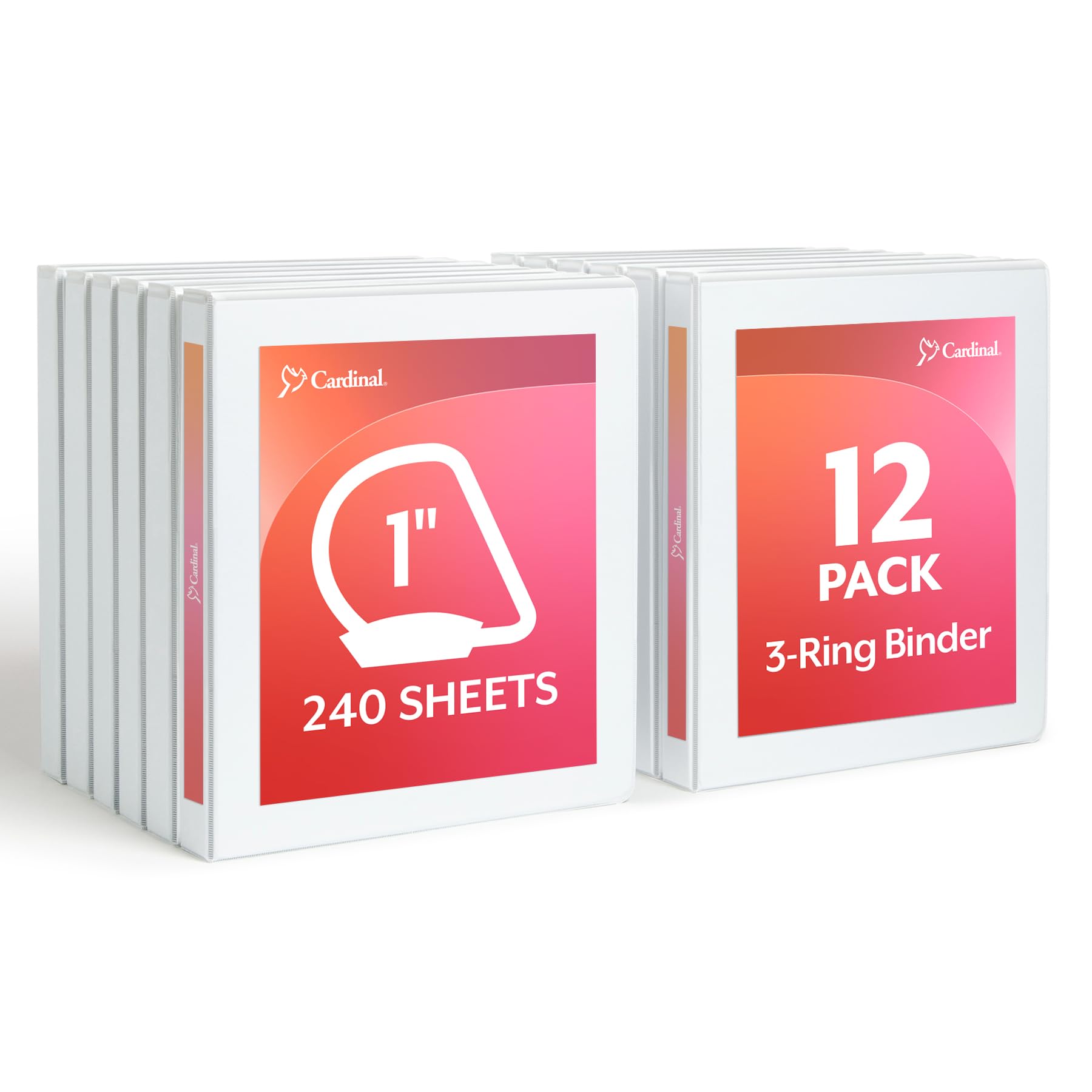 Cardinal Economy 3-Ring Binders, 1", Slant-D Rings, Holds 240 Sheets, ClearVue Presentation View