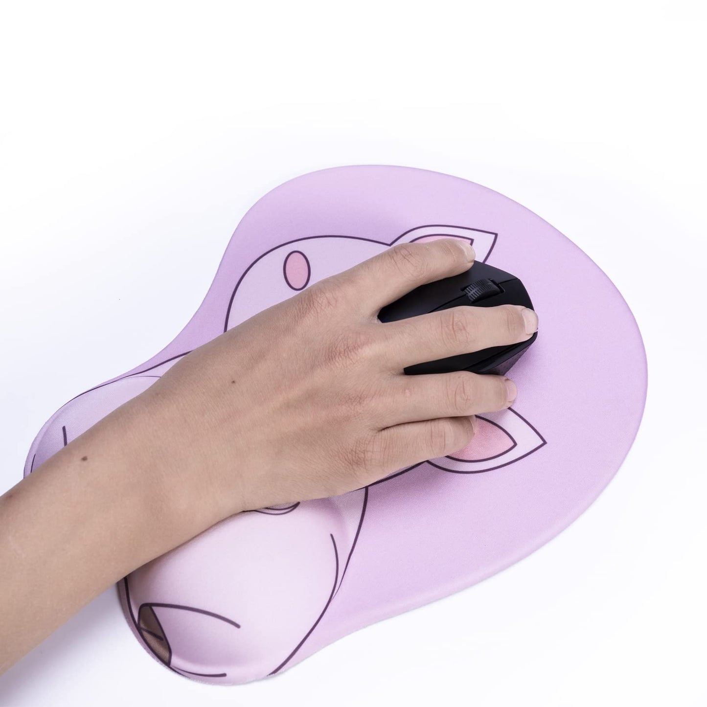 KAIGOBOX Mouse Pad Wrist Support, Pig Shape Design Pink Mouse Pad with Non-Slip Base, Desktop