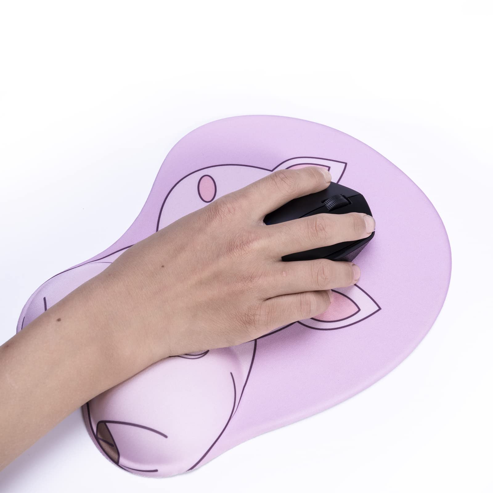 KAIGOBOX Mouse Pad Wrist Support, Pig Shape Design Pink Mouse Pad with Non-Slip Base, Desktop
