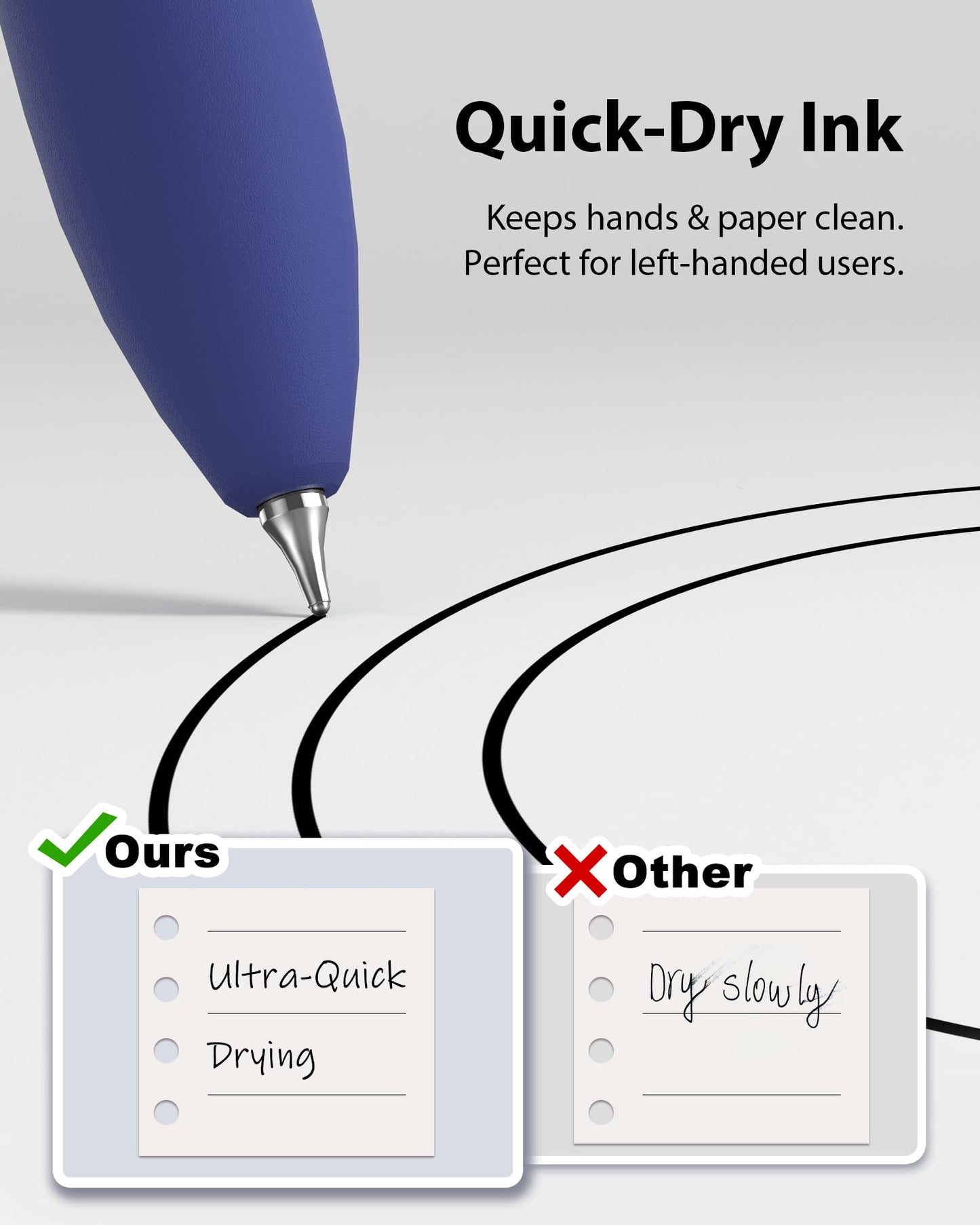 Hiacry 16 Pack Gel Pens, Quick-Dry Long Lasting Black Ink-0.7mm Fine Point