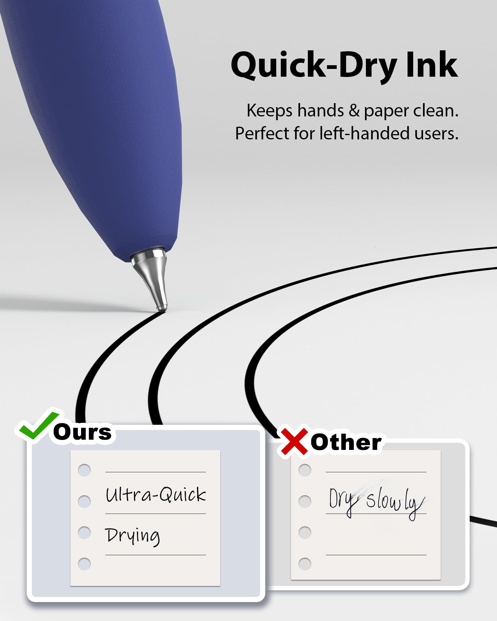 Hiacry 16 Pack Gel Pens, Quick-Dry Long Lasting Black Ink-0.7mm Fine Point