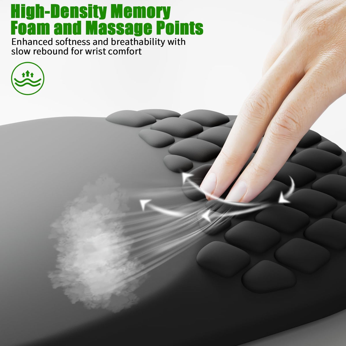 VAGAU Ergonomic Mouse Pad with Wrist Support, Wrist Rest Pain Relief Black