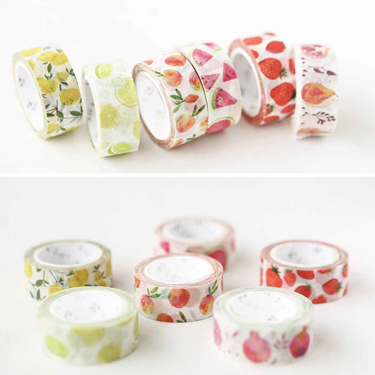 YUBBAEX 6 Rolls Washi Tape Set Plants Fruits & Floral Masking Tape Decorative for Arts, DIY Crafts