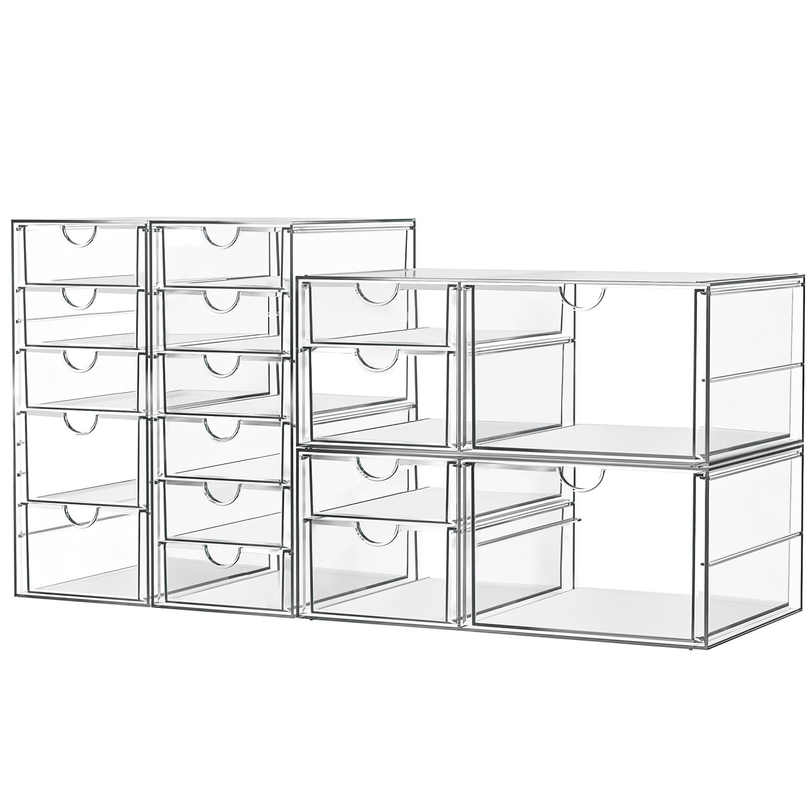 ARSTPEOE 17-Drawer Acrylic Storage & Makeup Organizer for Desk, Bath