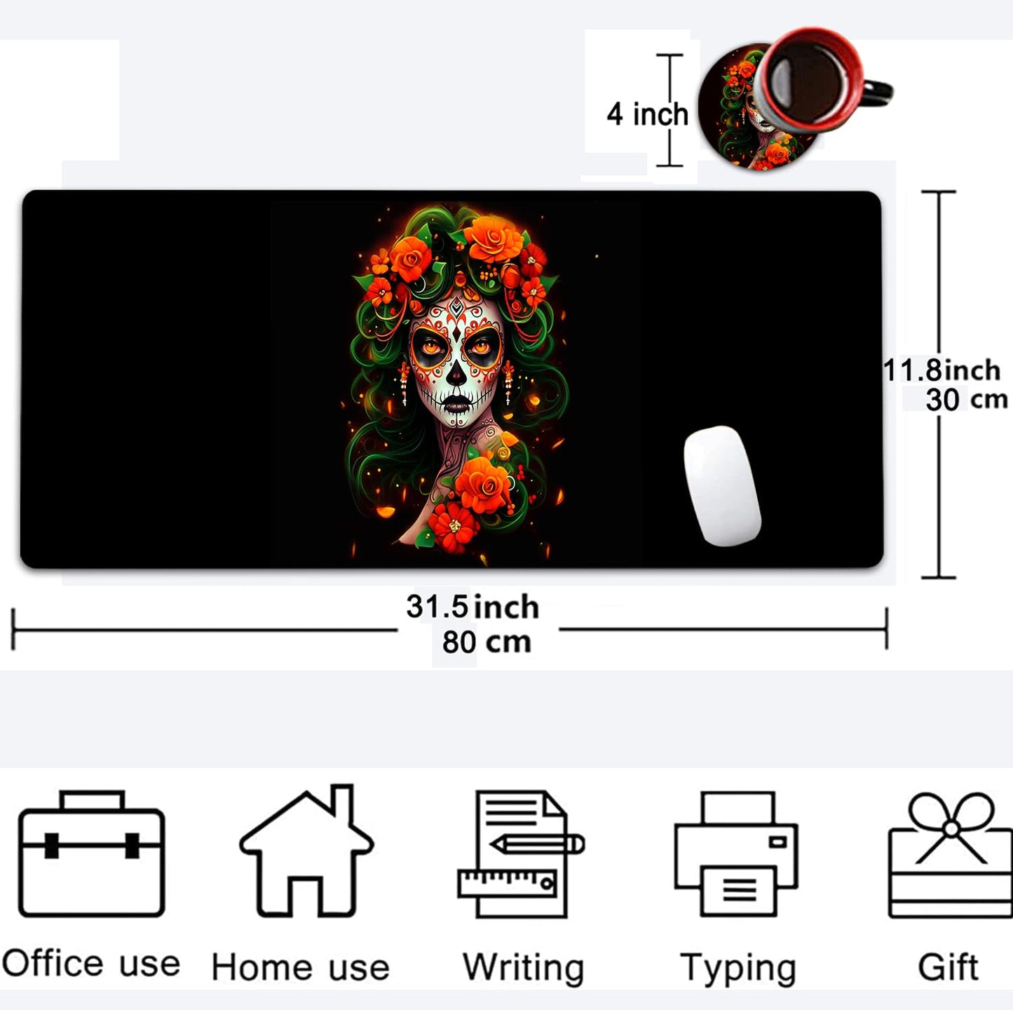 Large Mouse Pad, 31.5 x 11.8in Extended Gaming Mouse Pad with Stitched Edges, XXL Mousepad