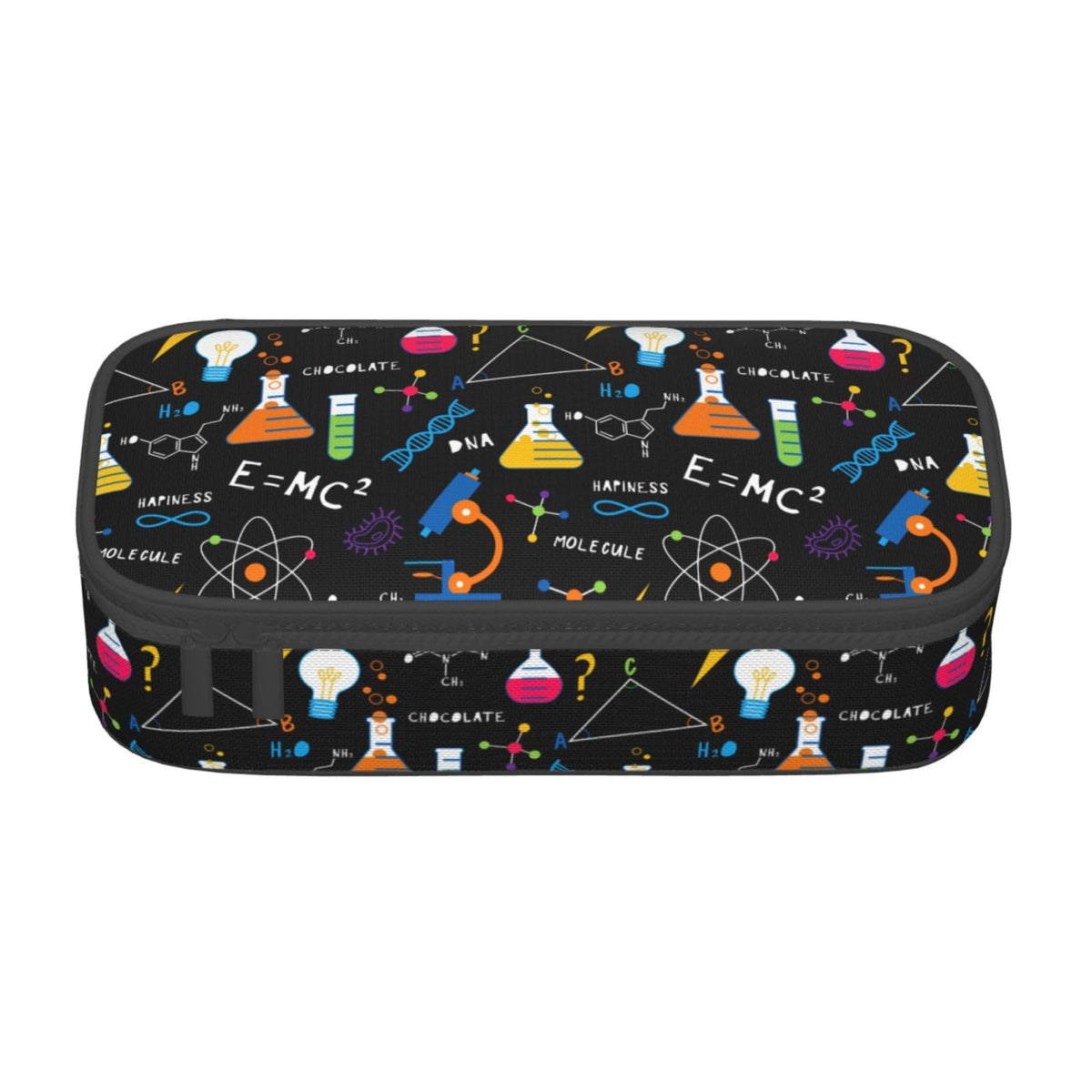 Aoojanu Science Chemistry Biology Physics Pattern Large Pencil Case With Zipper Compartments