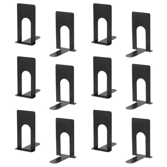 JIANTA Small Book Ends, Heavy Duty Metal Bookends, 6 Pairs