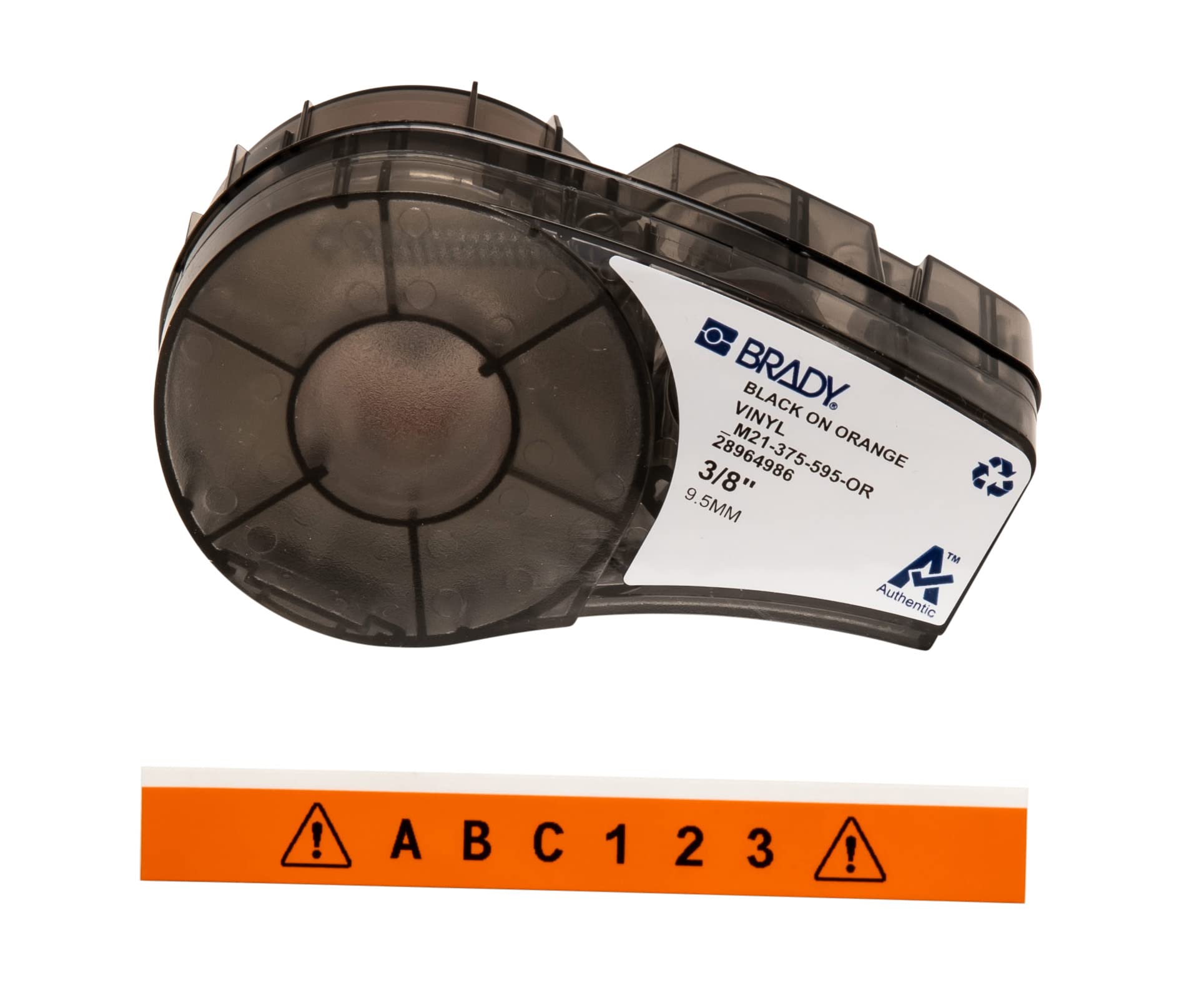 Brady Authentic (M21-375-595-OR) All-Weather Vinyl Label for Indoor/Outdoor ID, Lab and Equipment