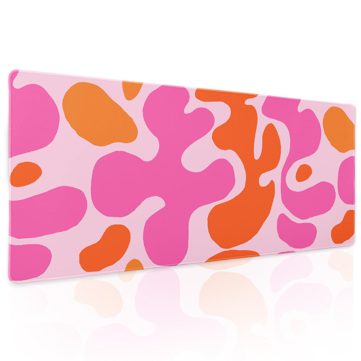 Pink Orange Cute Gaming Mouse Pad XL Kawani Preppy Abstract Modern Geographic Extended Large Desk