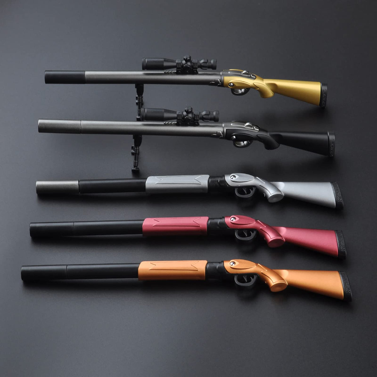 KAKA RABBIT Cool Gun-Shaped Ballpoint Pen, Blue Ink, 12 Pack