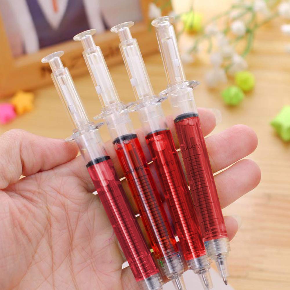 SunAngel Ballpoint Pens, 60-Pack Bulk Writing Pens for Office Use – Syringe-Style Medical Design