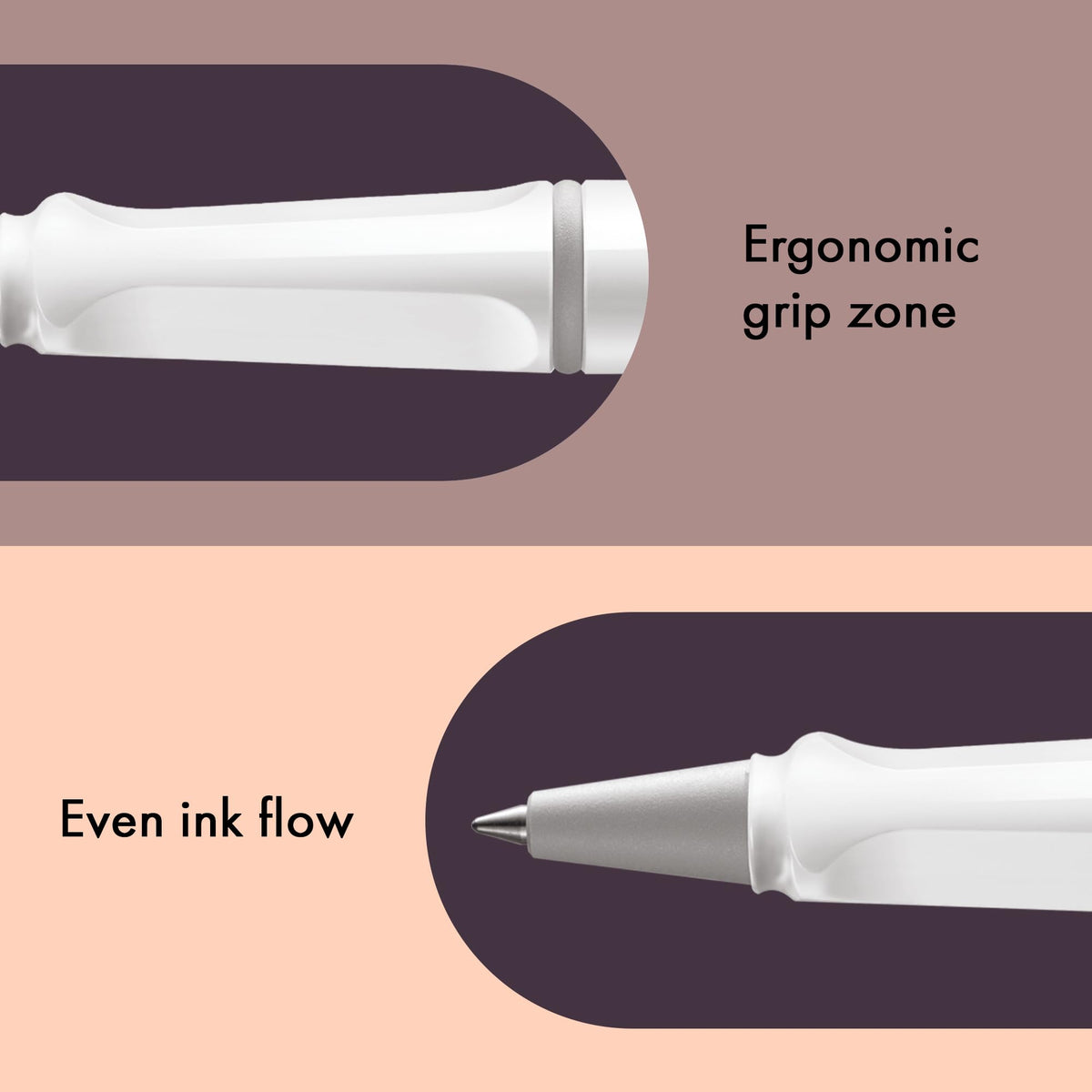 Lamy safari white - Rollerball Pen with ergonomic grip & line width M - for pleasant long writing