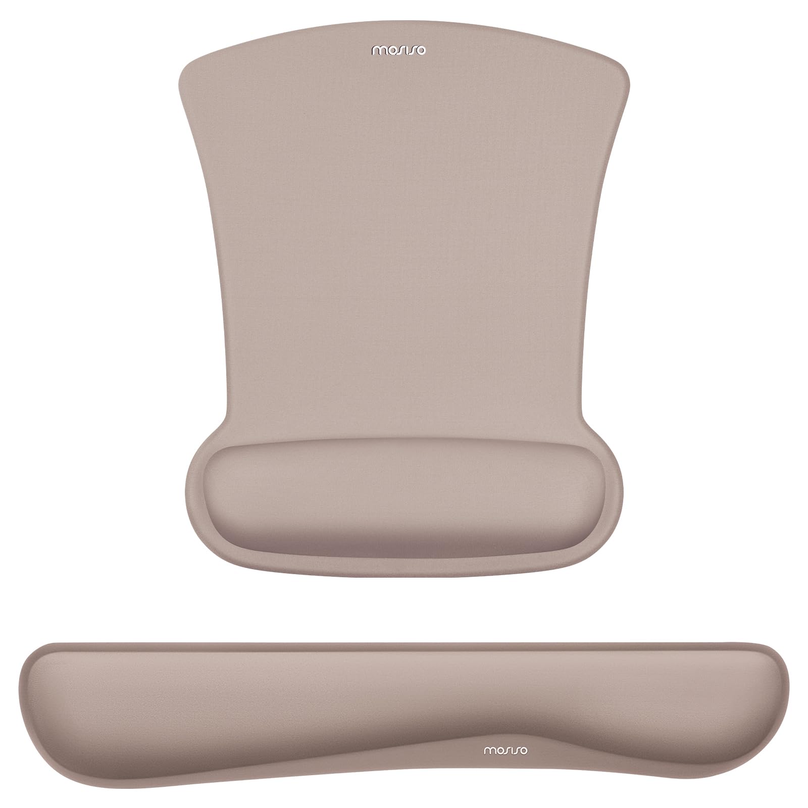 MOSISO Wrist Rest Support for Mouse Pad & Keyboard Set, Taupe Brown