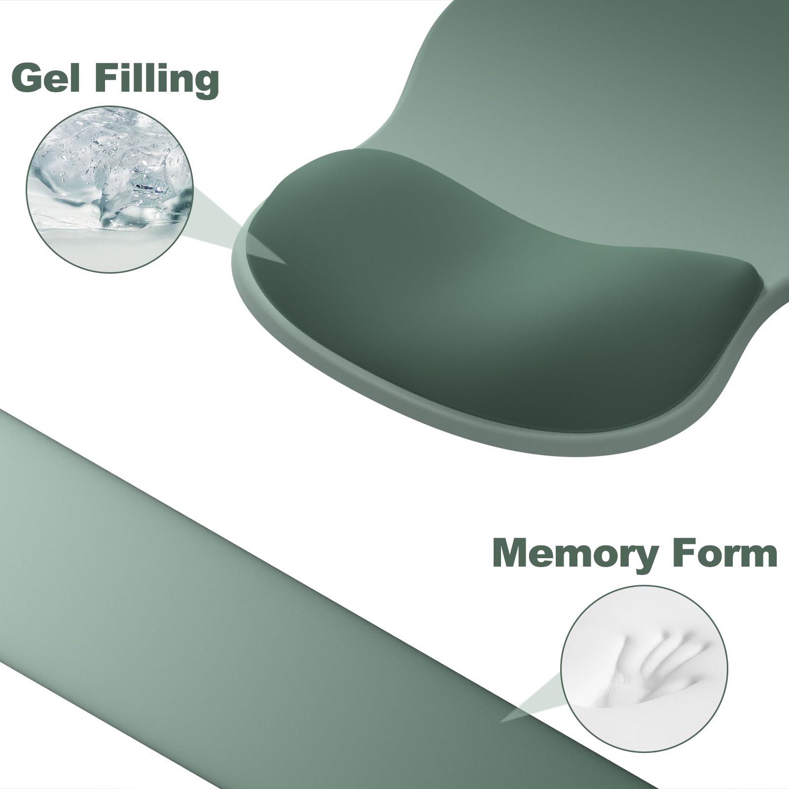 Ergonomic Mouse Pad with Wrist Rest and Keyboard Wrist Rest, Gel Mousepad