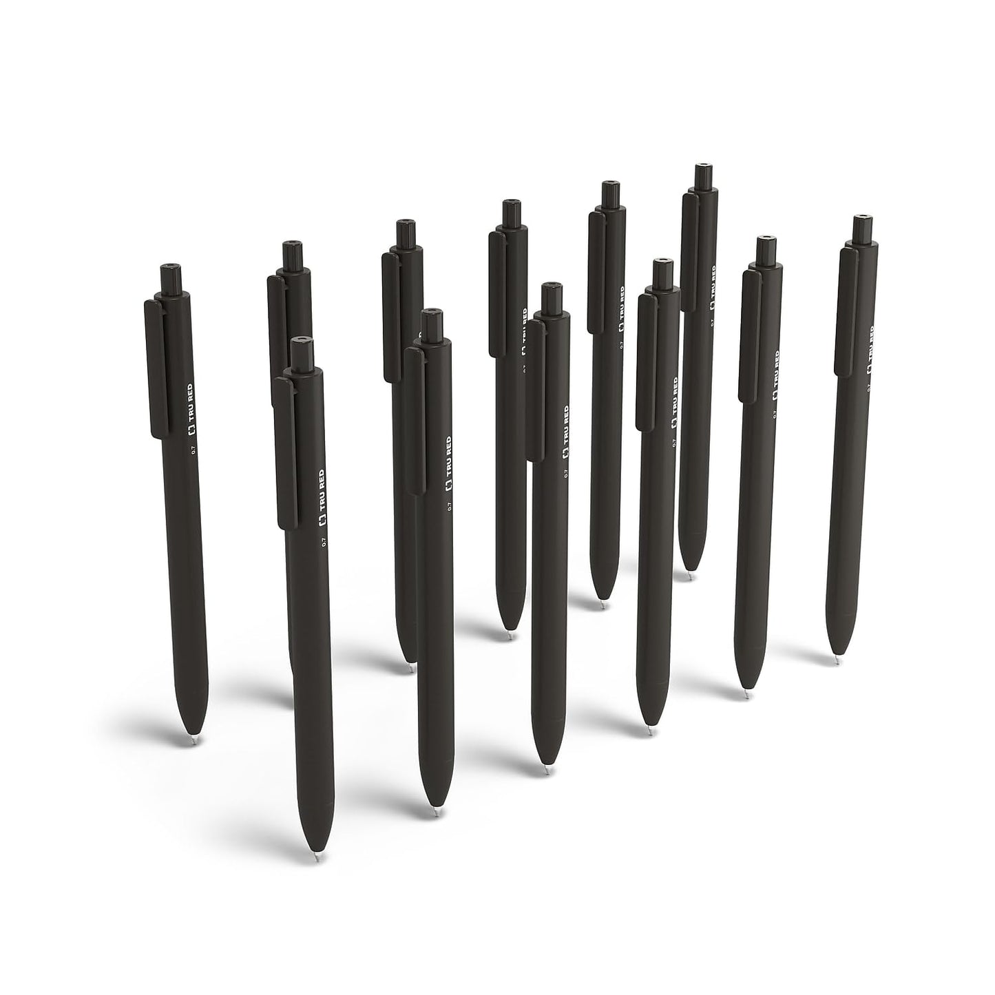 TRU RED Retractable Gel Pens, Medium 0.7mm, Black Ink, 24-Pack