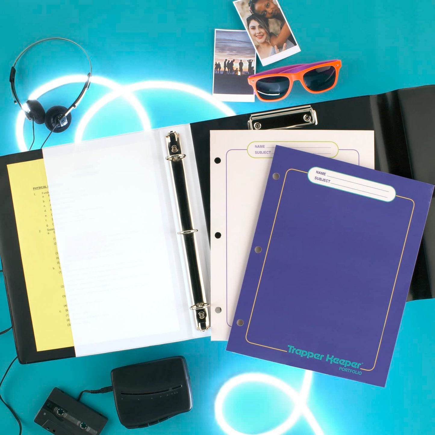 Mead Trapper Keeper Binder, Retro Design, 1 Inch Binder with Folders and Pockets, Holds 8-1/2" x